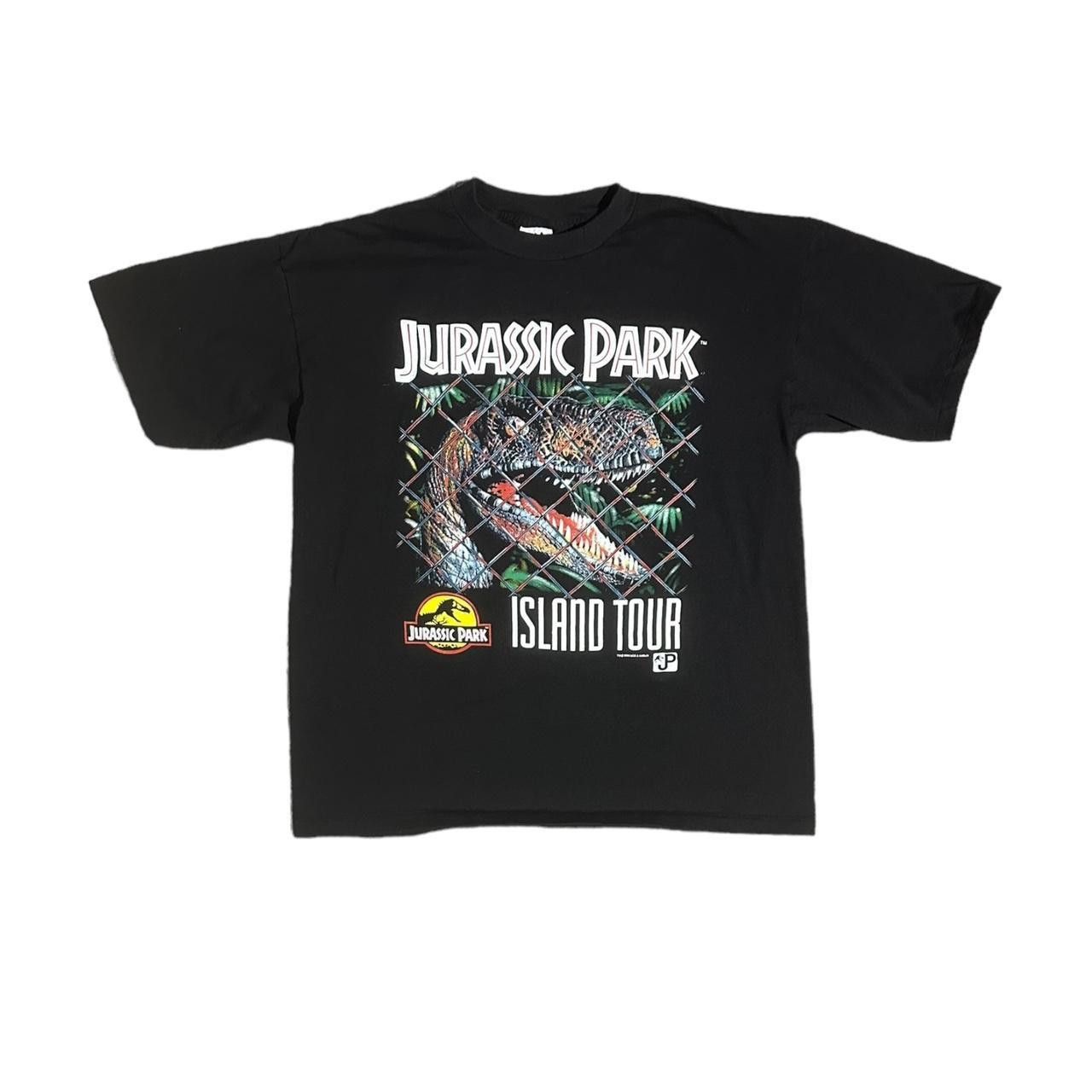 image of Designer 1993 Jurassic Park Island Tour Shirt (Made In Usa) in Black, Men's (Size XL)