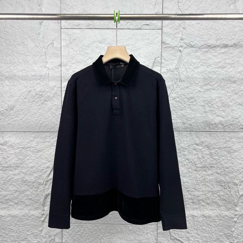 Givenchy Black knitted velvet pieced long-sleeve top size