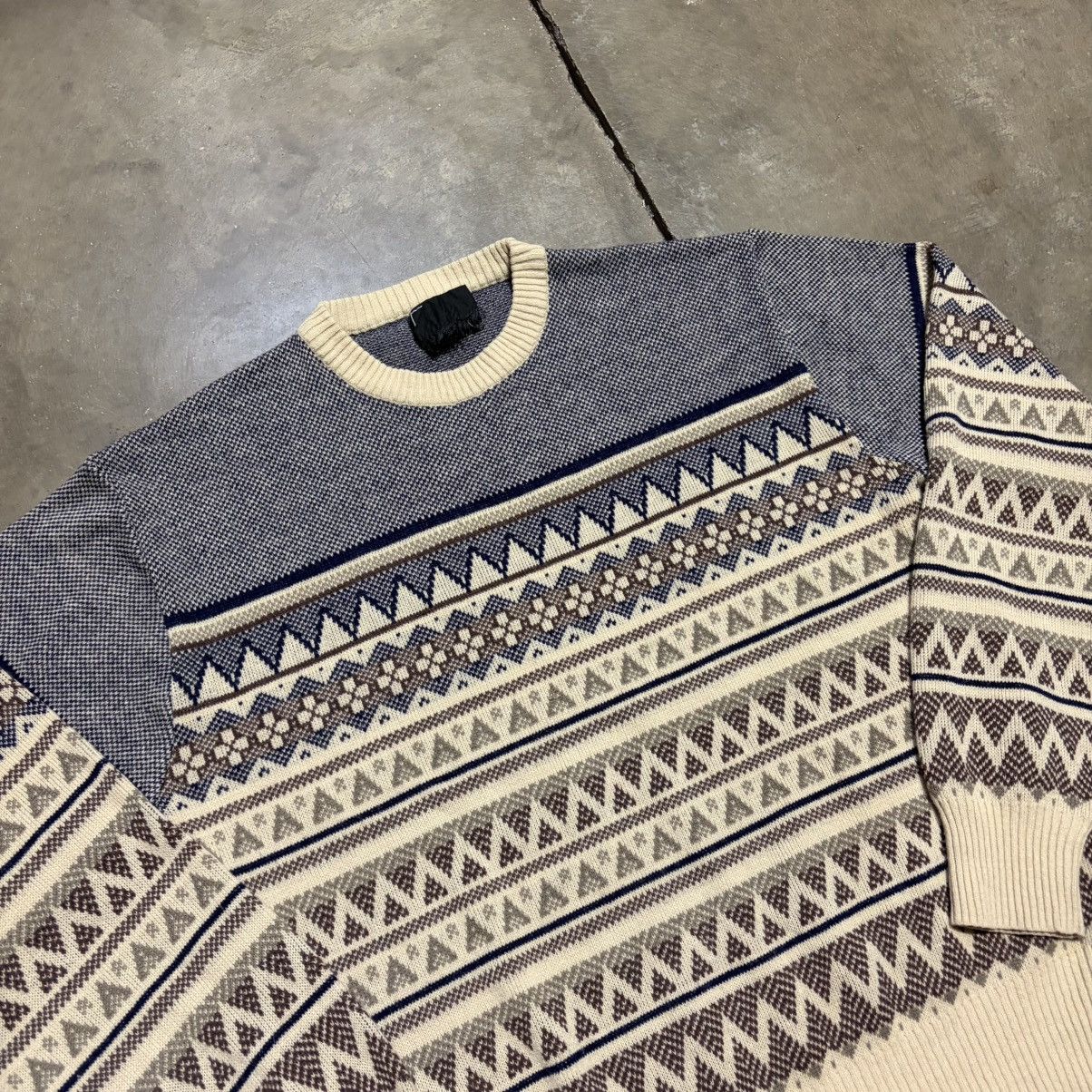 Vintage Vintage Fair Isle Striped Sweater Geometric Gary Reed 80s Size US L / EU 52-54 / 3 - 7 Thumbnail