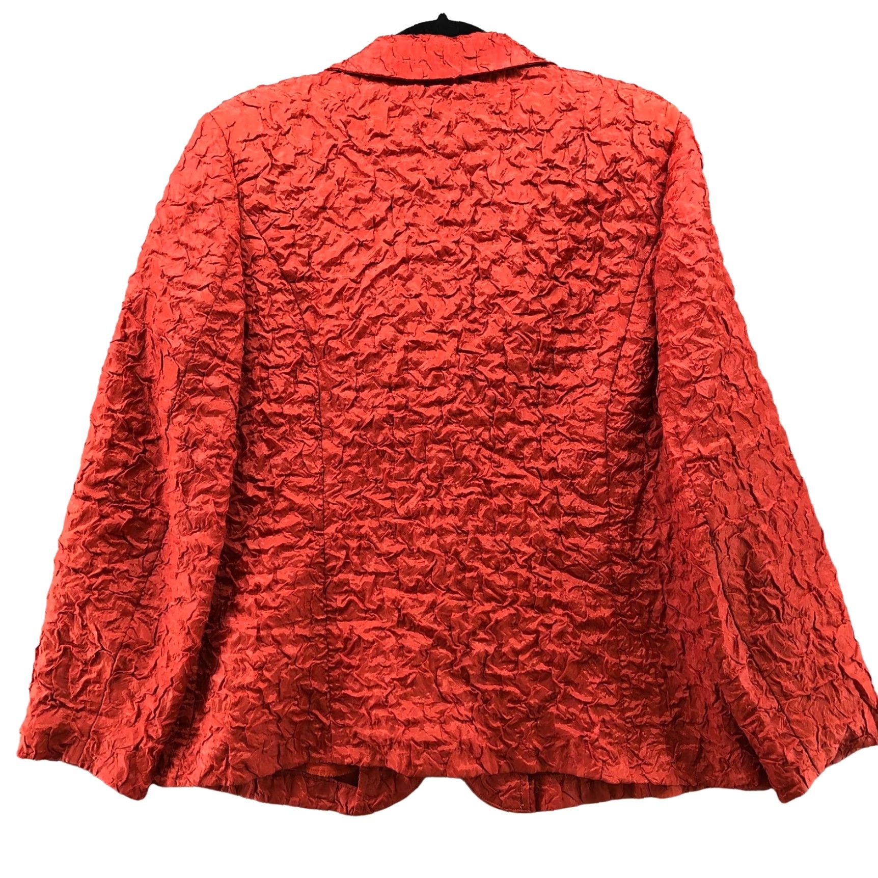 Vintage VINTAGE Blazer Shirt Womens L Brown Lightweight 80s 90s Rust Orange Crinkle Texture Pearl Buttons Size L / US 10 / IT 46 - 2 Thumbnail
