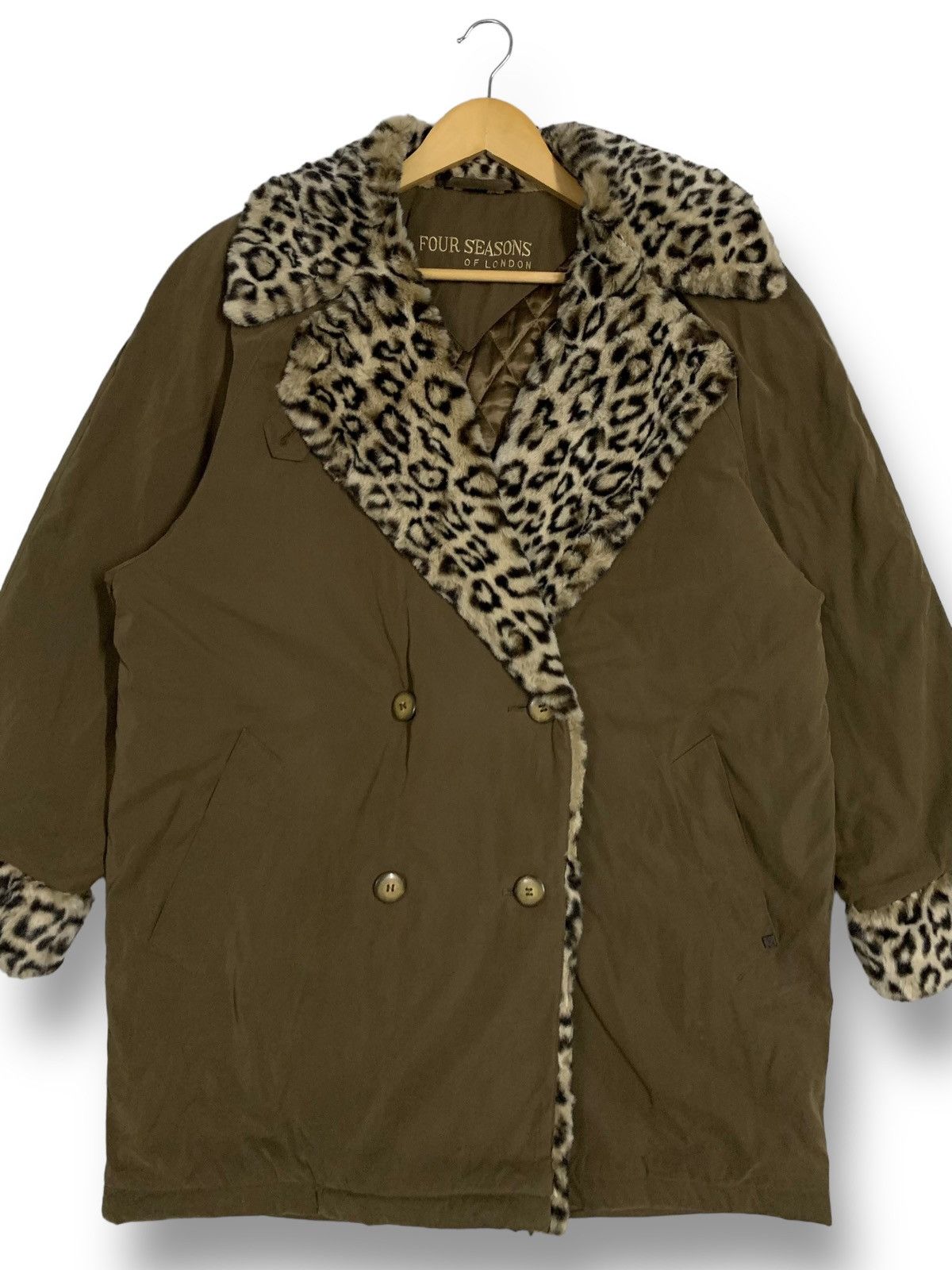Other 4 Season of London Leopard Faux Fur Long Coat Size L / US 10 / IT 46 - 5 Thumbnail