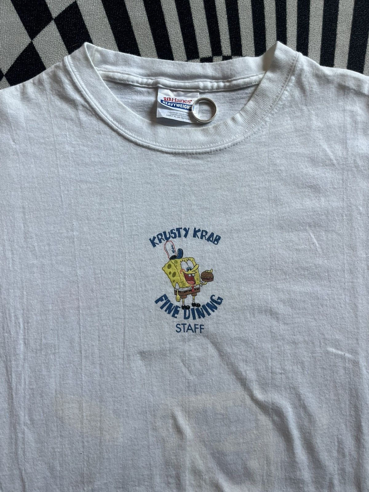 Cartoon Network Vintage Sponge Bob Krusty Krab Fine Dining STAFF 2001’s Tee Size US XL / EU 56 / 4 - 6 Thumbnail