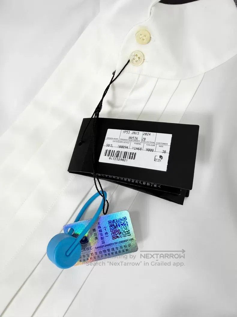 Saint Laurent Paris Saint Laurent Paris White Collar Accordion Dress Shirt Size XS / US 0-2 / IT 36-38 - 3 Thumbnail