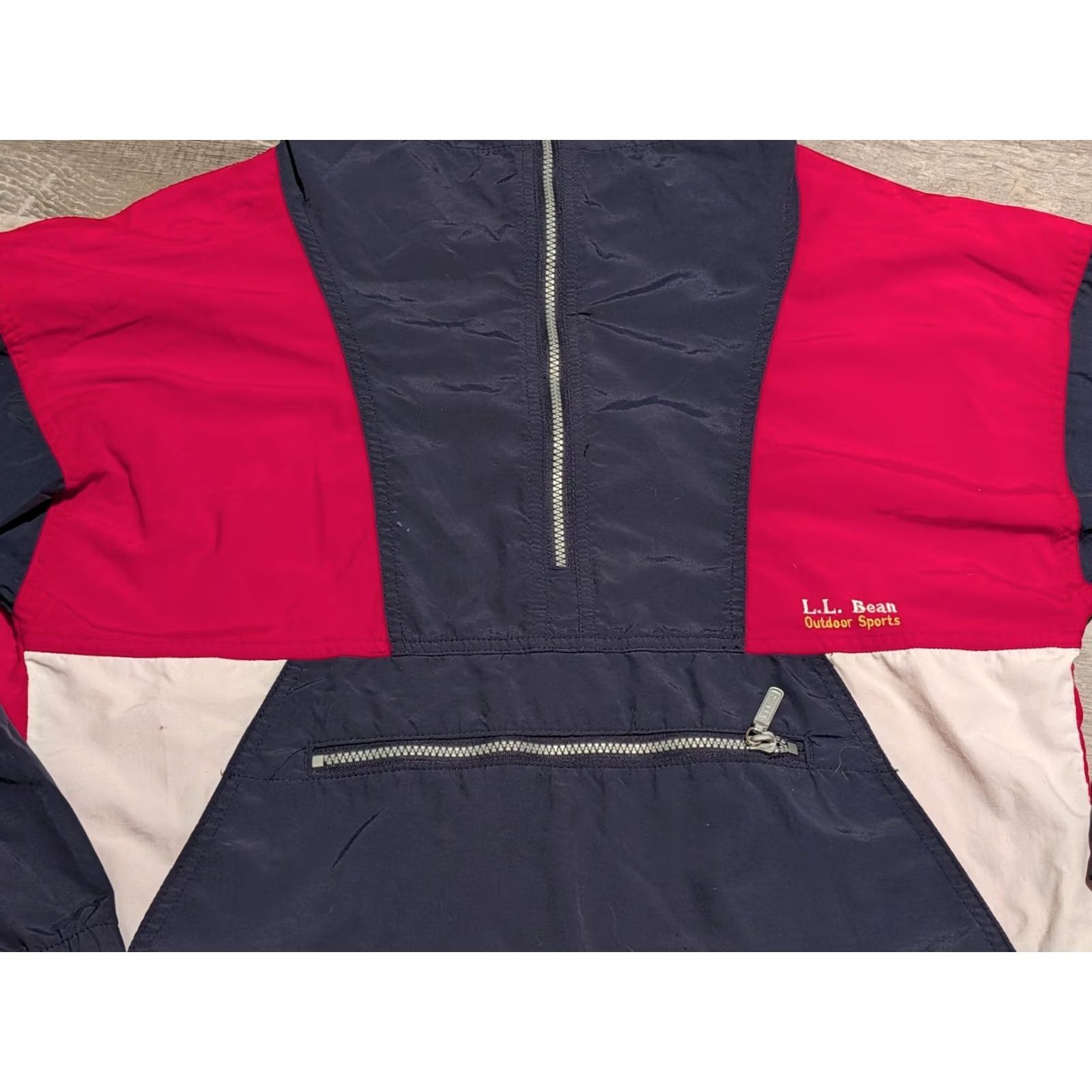 Vintage VINTAGE 90s LL Bean Anorak Jacket Mens S/M Red Blue Hooded Windbreaker Pullover USA Size US S / EU 44-46 / 1 - 3 Thumbnail