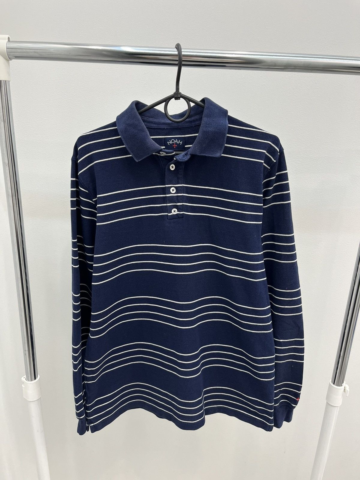 Noah Noah Cotton Striped Long Sleeve Polo Shirt Size US M / EU 48-50 / 2 - 1 Thumbnail