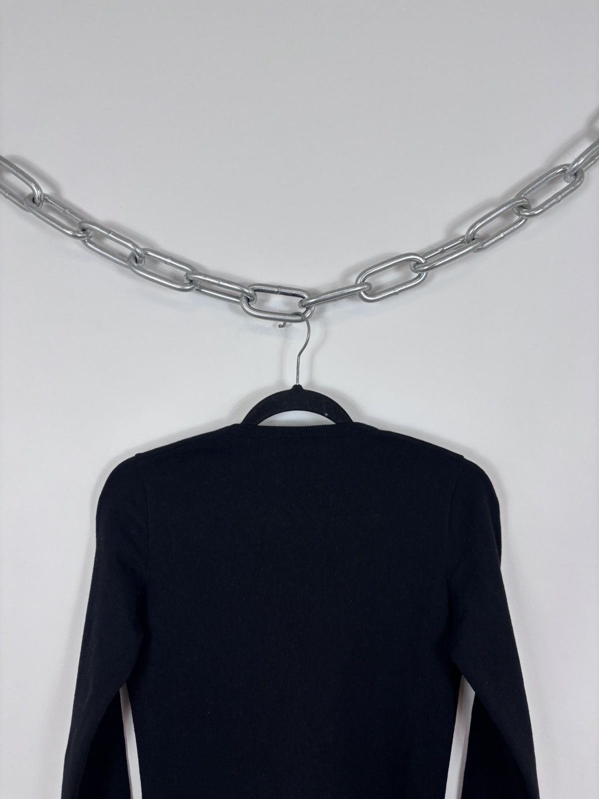 Moschino Moschino Vintage Women’s Black Wool Blend V-Neck Sweater Size L / US 10 / IT 46 - 16 Thumbnail