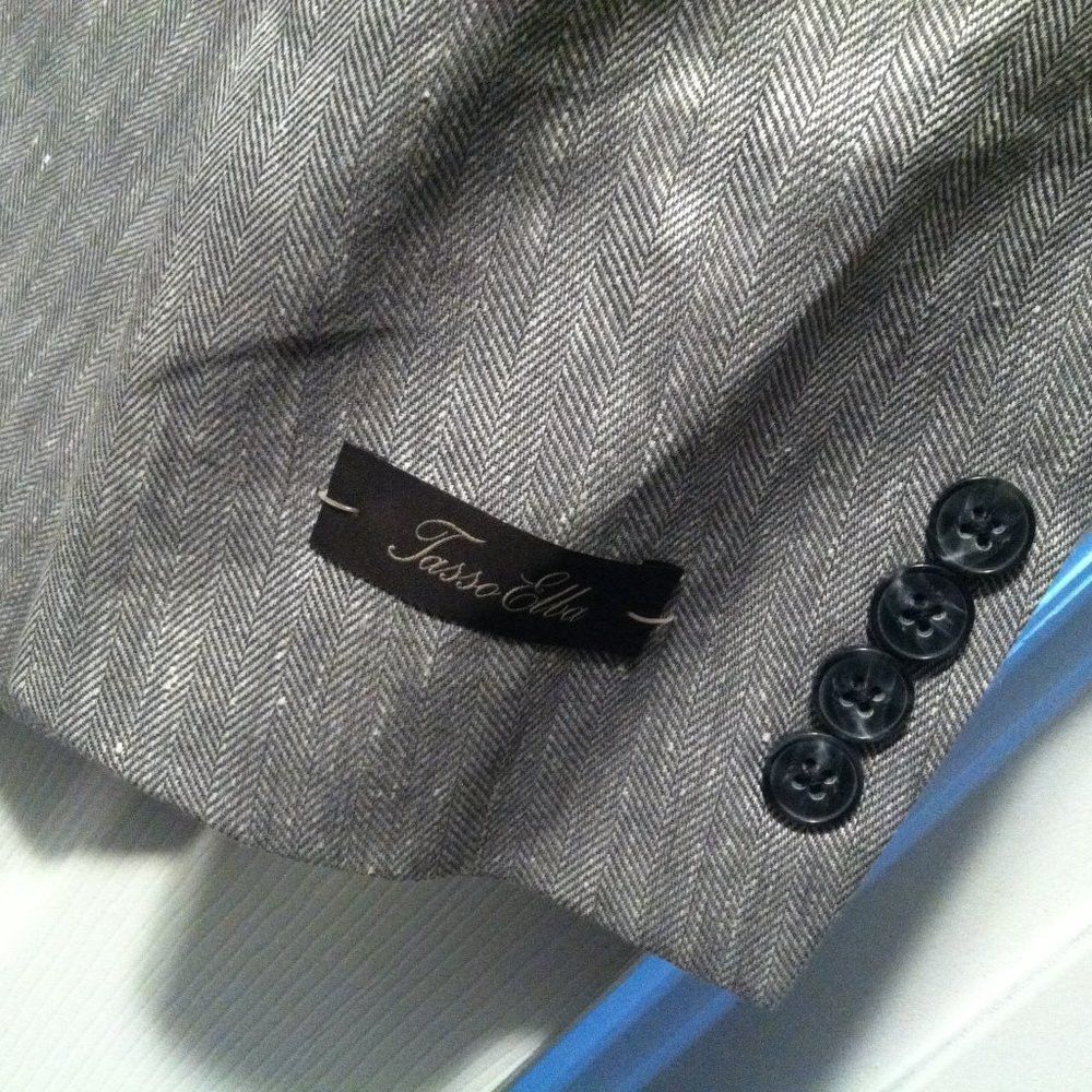 Tasso Elba TASSO ELBA MENS NEW 62%LINEN38%VISCOSE SPORT COAT BLAZER 46R Size 46R - 6 Thumbnail