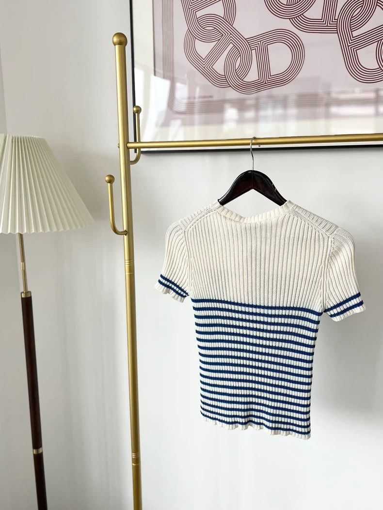Dior Dior Color-blocked striped letter inlaid cotton round-neck Size XS / US 0-2 / IT 36-38 - 2 Thumbnail