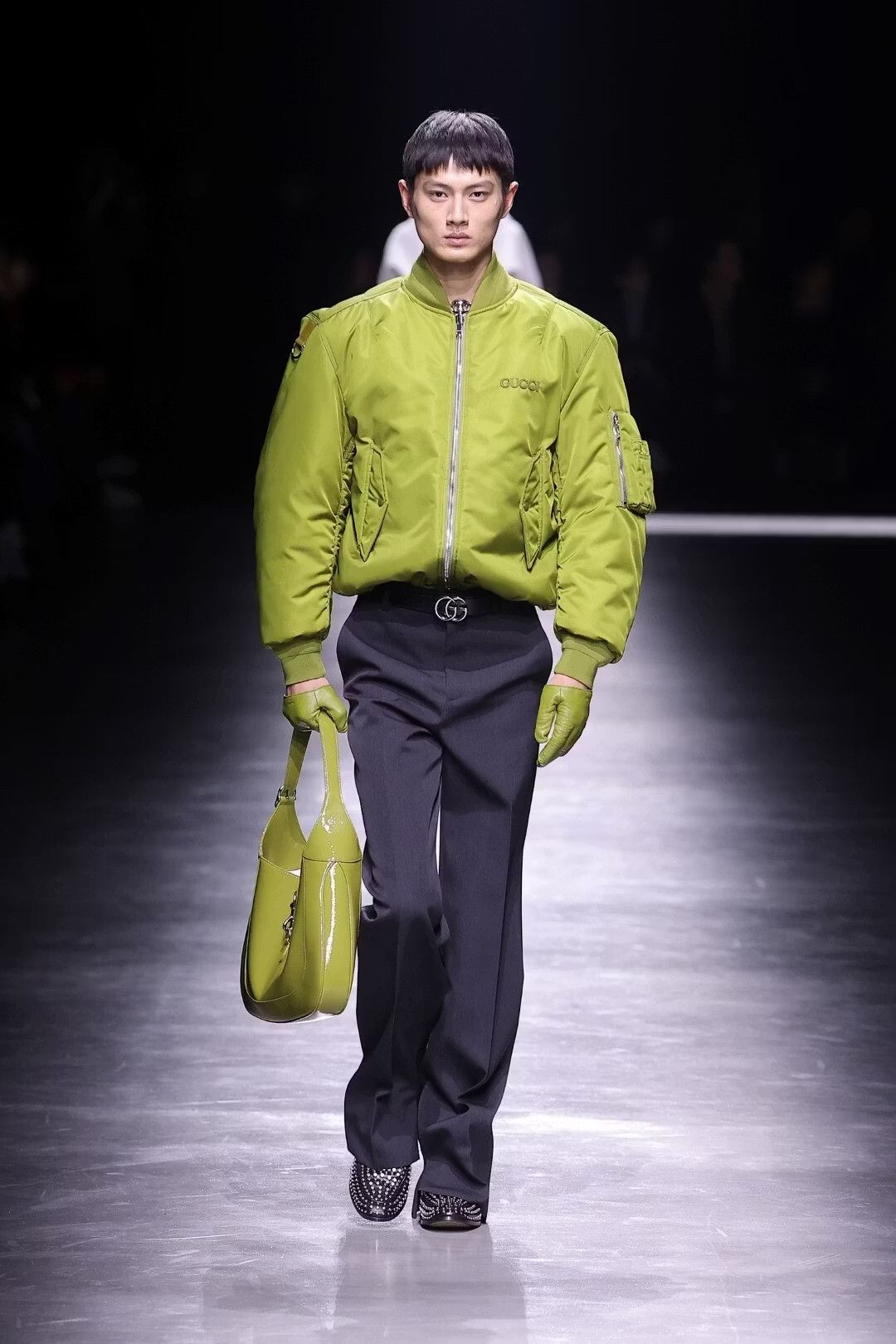 Runway FW '24 Logo-Appliquéd Padded Satin Bomber Jacket