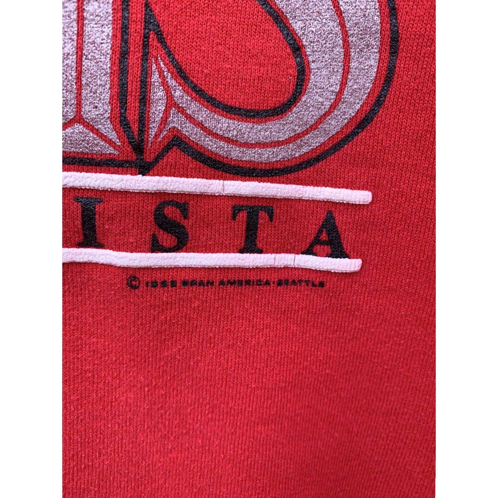 Jerzees VINTAGE Mustangs MVHS Monte Vista graphic sweatshirt XL Men Crew Neck Long Sleeve Red Pullover Sweatshirt Graphic Print USA Made Size US XL / EU 56 / 4 - 5 Thumbnail
