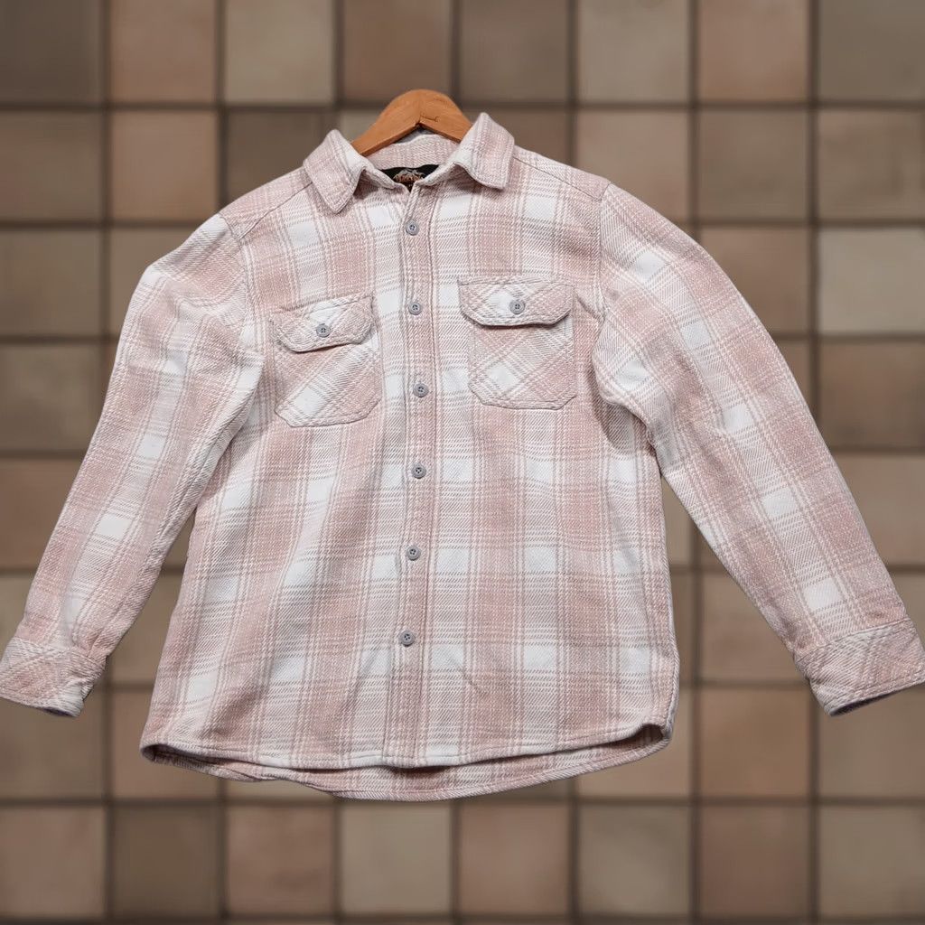 Pinko Pacific Trail Mens Medium Pink Beige Plaid Flannel Shirt Button Front Size US M / EU 48-50 / 2 - 1 Thumbnail