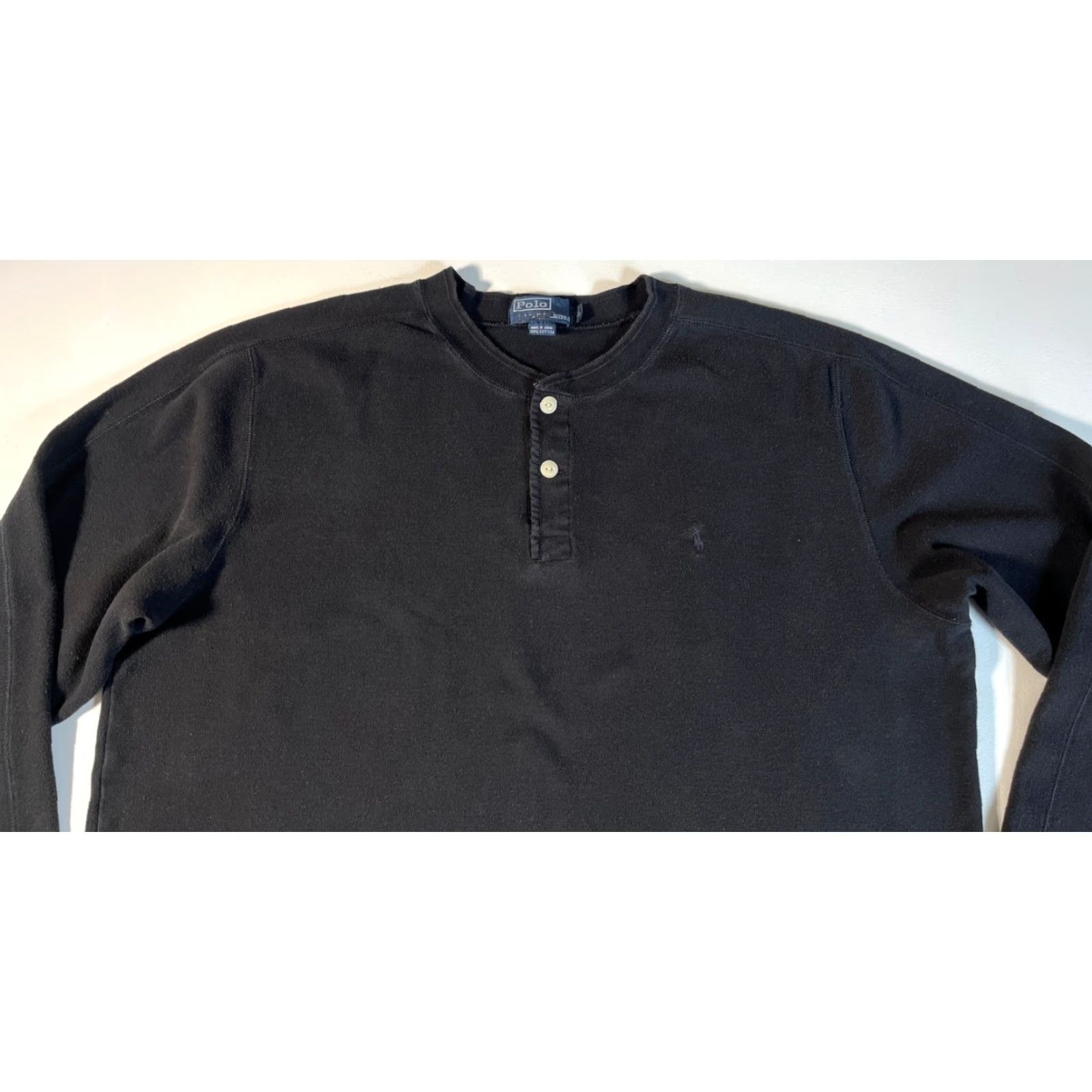 Polo Ralph Lauren Polo Ralph Lauren Men's Henley Shirt Long Sleeve Black XL Size US XL / EU 56 / 4 - 5 Thumbnail