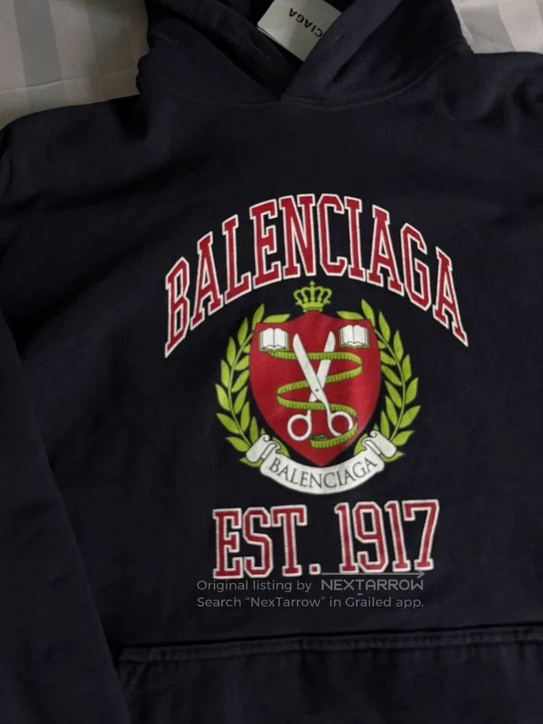 Balenciaga Balenciaga Black Hoodie EST.1917. Size US S / EU 44-46 / 1 - 3 Thumbnail
