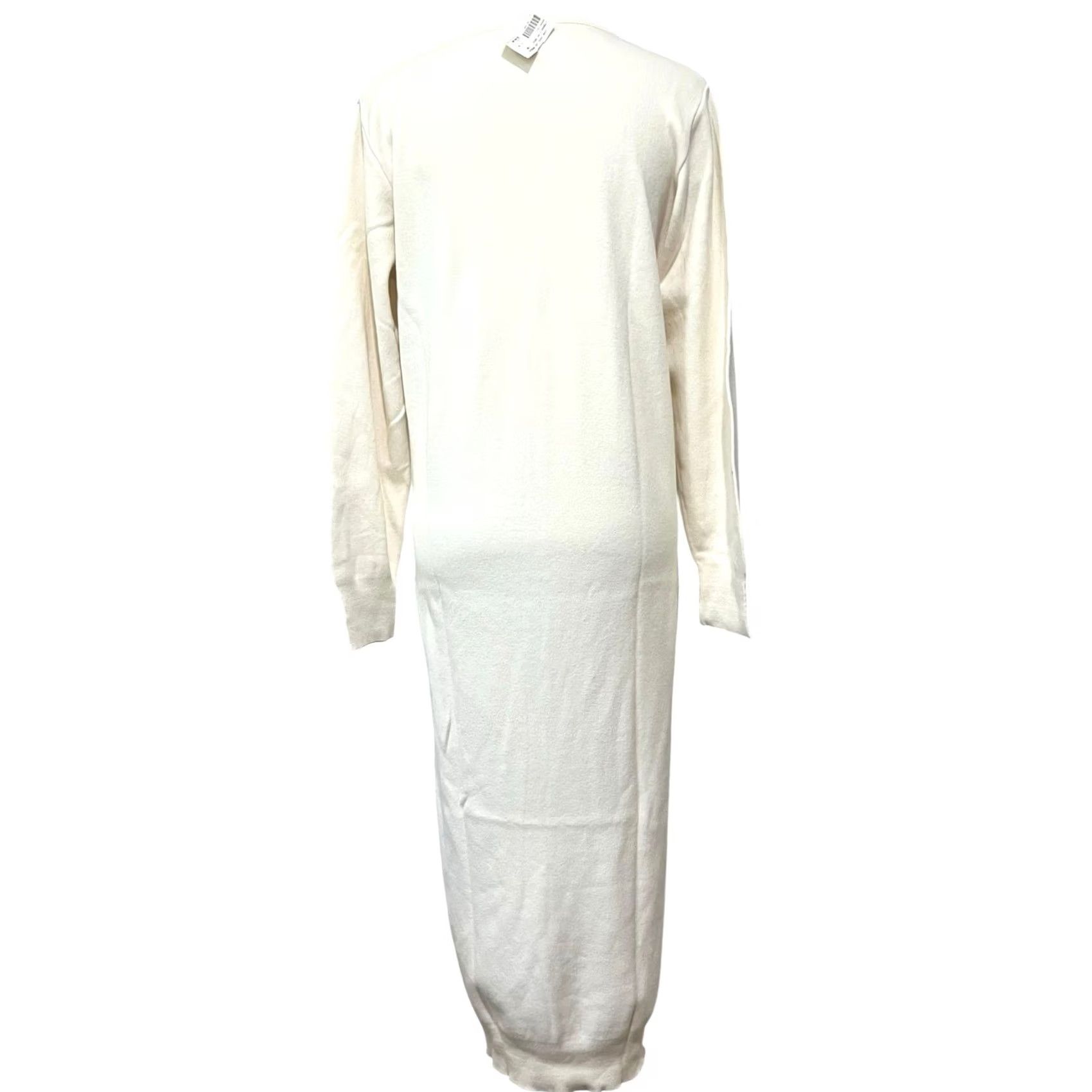 Vintage VINTAGE Joan Vass Sweater Dress Maxi Cotton Knit Ivory Cream Long Sleeve Sz 8-10 (1) Size M / US 6-8 / IT 42-44 - 5 Thumbnail