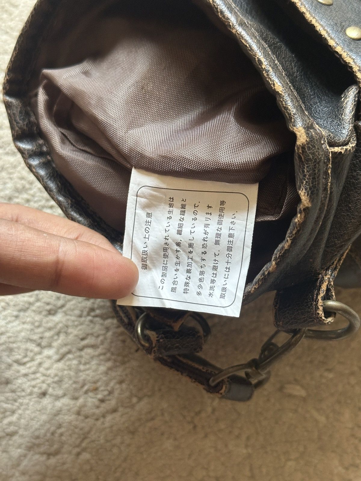 Japanese Brand 2000s Fabric Connection Cross logo Leather Sling Bag Size ONE SIZE - 17 Thumbnail