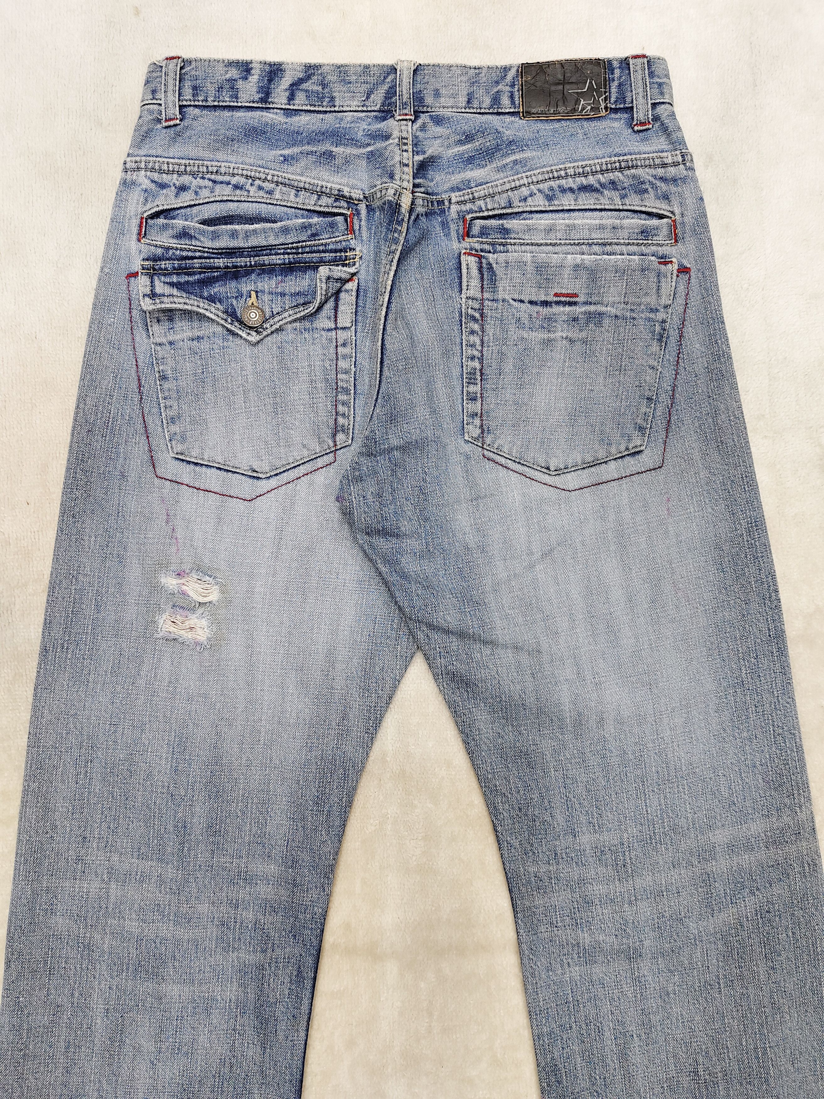 Japanese Brand 00s Rattletrap 🇯🇵 Distressed Pacthwork Raw Selvedge Jeans Size US 32 / EU 48 - 4 Thumbnail