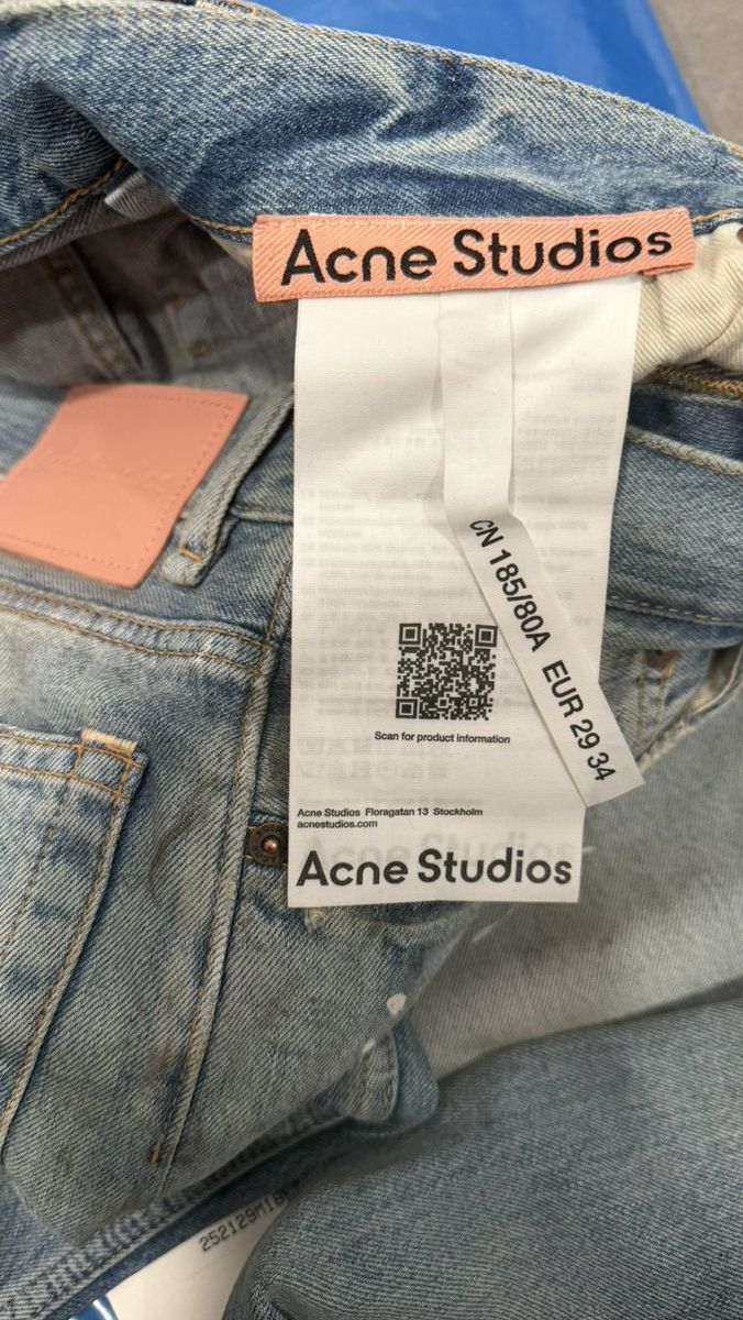 Acne Studios 2021 LOOSE BLUE PAINT SPLATTER JEANS Size US 29 - 12 Thumbnail