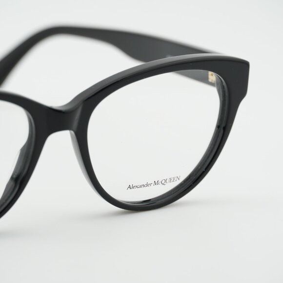 Alexander McQueen Alexander McQueen AM0359O 001 Eyeglasses Black 52mm Cat Eye Size ONE SIZE - 2 Thumbnail