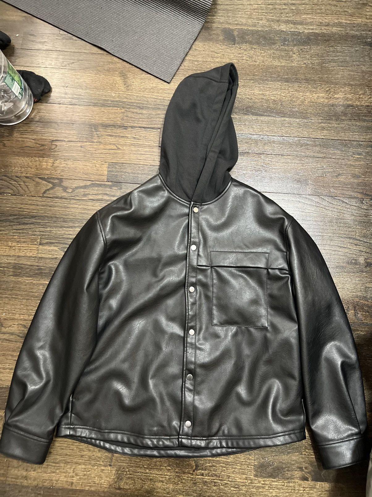 Zara Leather hooded jacket Size US L / EU 52-54 / 3 - 2 Thumbnail