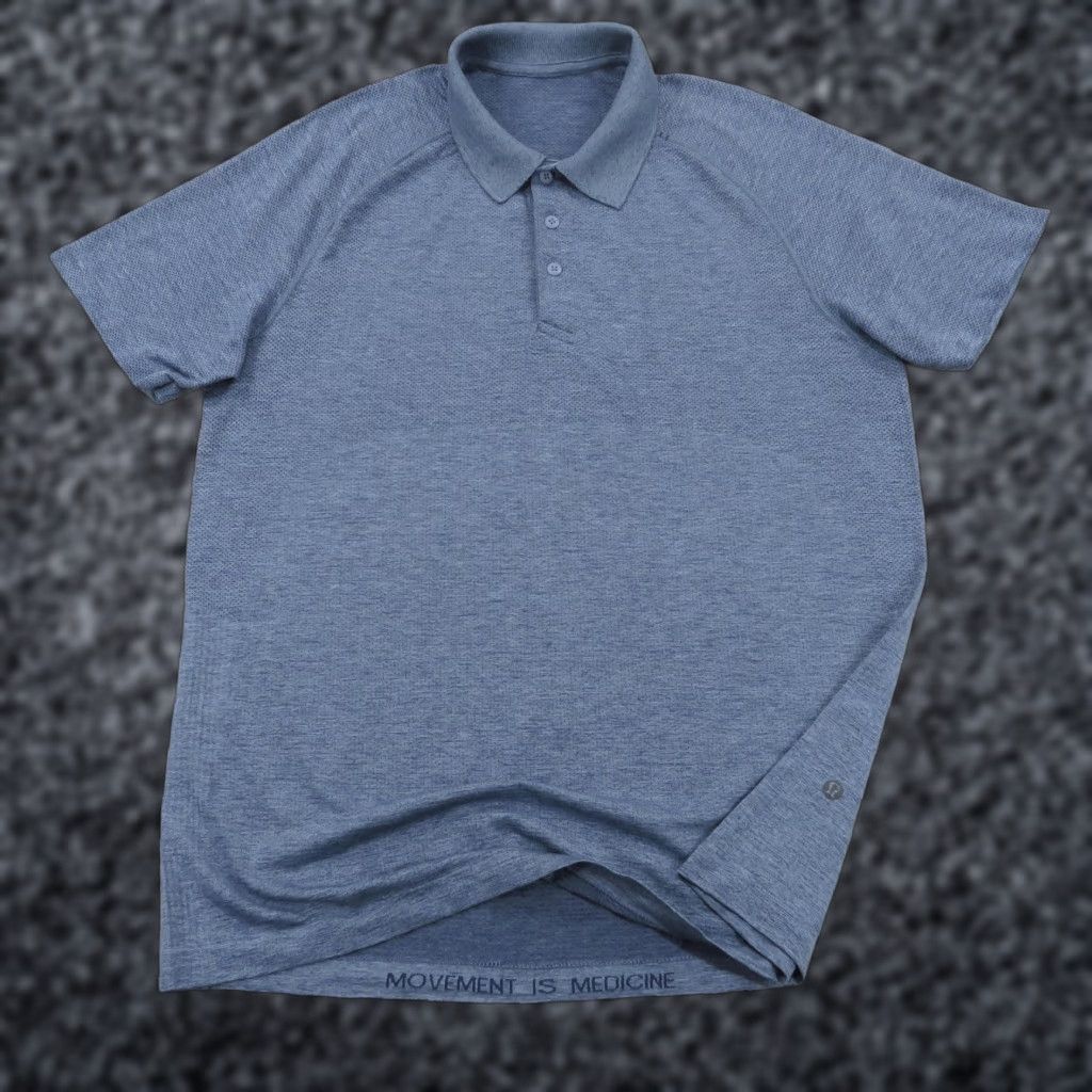 Lululemon Lululemon Polo Mens Large Blue Metal Vent Tech Shirt Collared Performance Size US L / EU 52-54 / 3 - 1 Thumbnail
