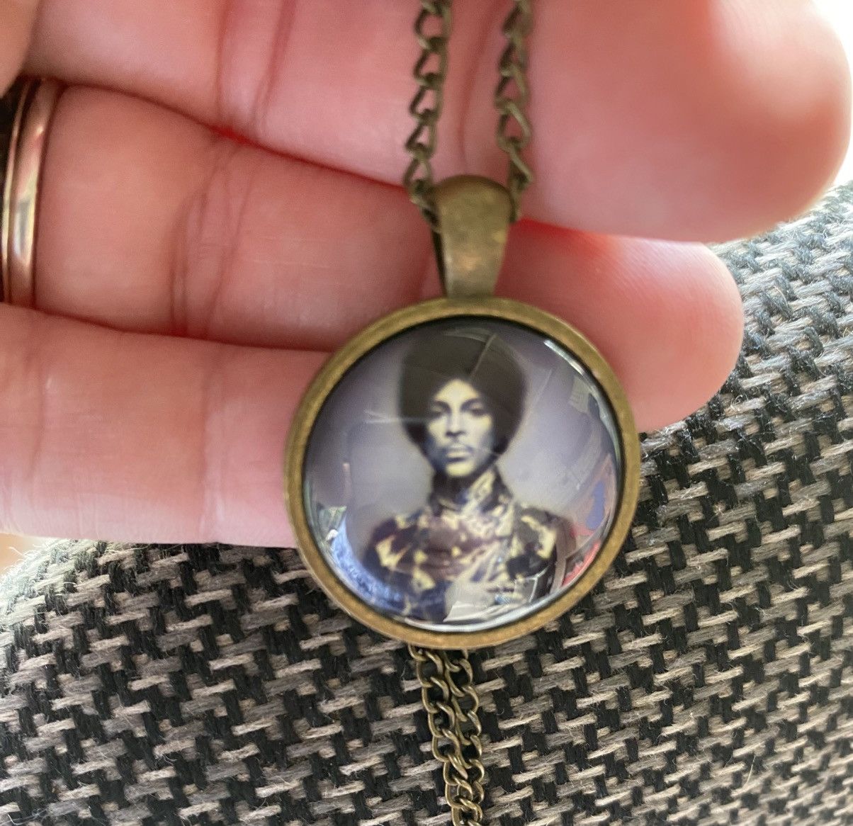 Other Prince Artist Music Icon Pendant Necklace Bronze 30in Chain Size ONE SIZE - 1 Thumbnail