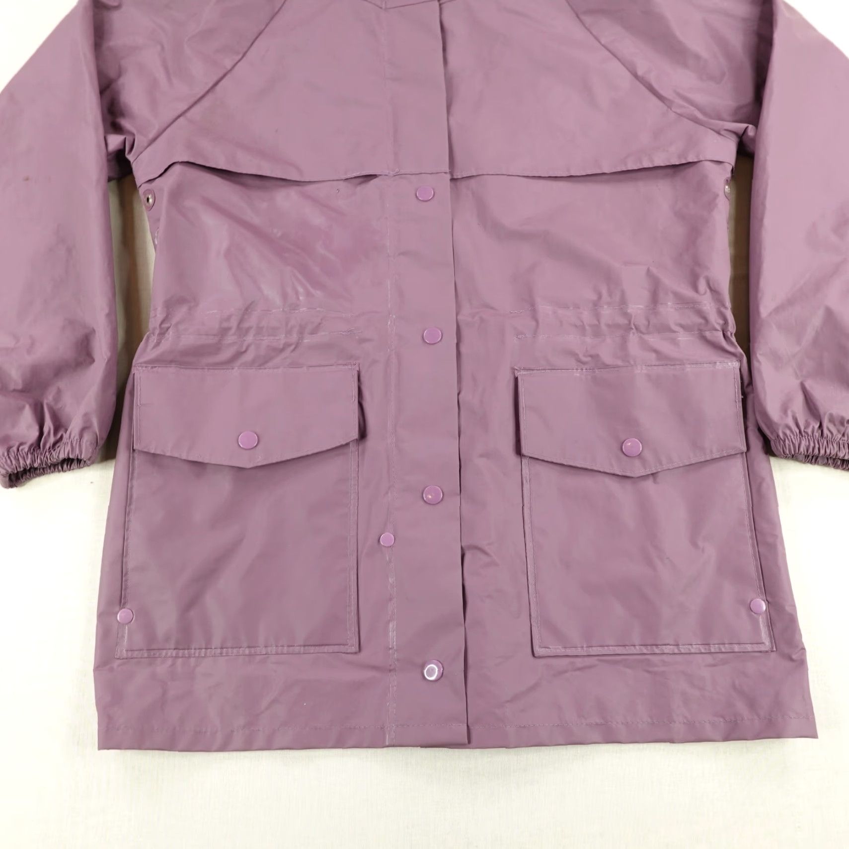 Vintage VINTAGE LL BEAN Jacket Women Small Purple Waterproof PVC Shell 90s Hooded Zip Pockets Womens Size S / US 4 / IT 40 - 3 Thumbnail