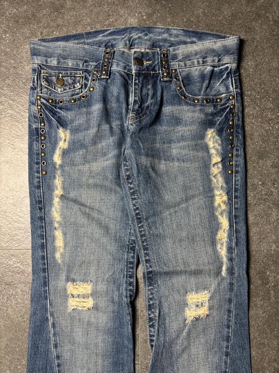 Tornado Mart 2000s Tornado Mart Studded Bootcut Jeans Size US 33 - 2 Thumbnail