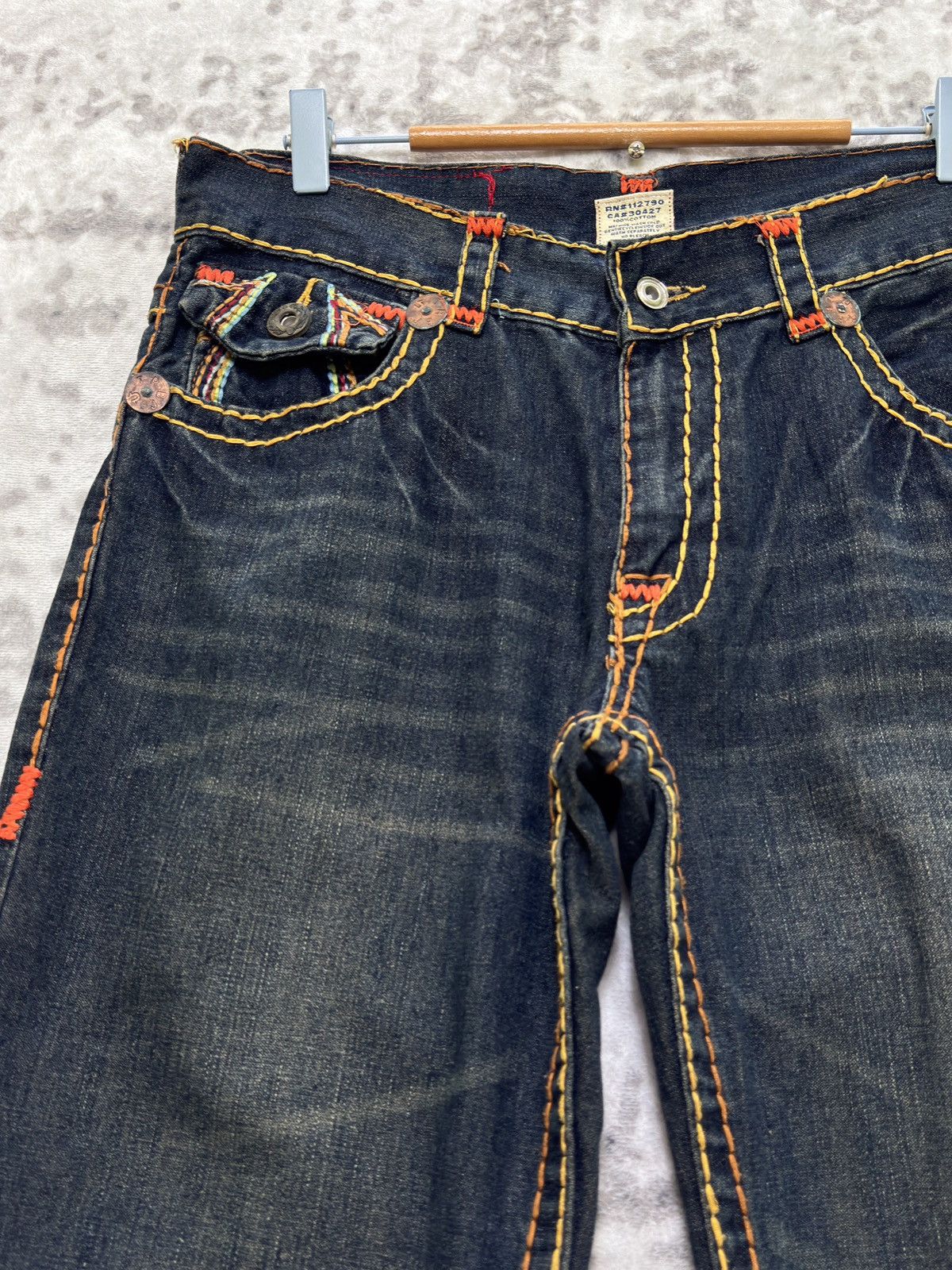 True Religion True Religion Billy Super T Rainbow Stitch Straight Leg Size US 33 - 4 Thumbnail