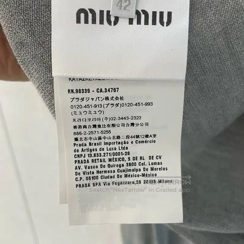 Miu Miu Miu Miu Gray Cashmere Sweater for Women . Size XL / US 12-14 / IT 48-50 - 6 Thumbnail