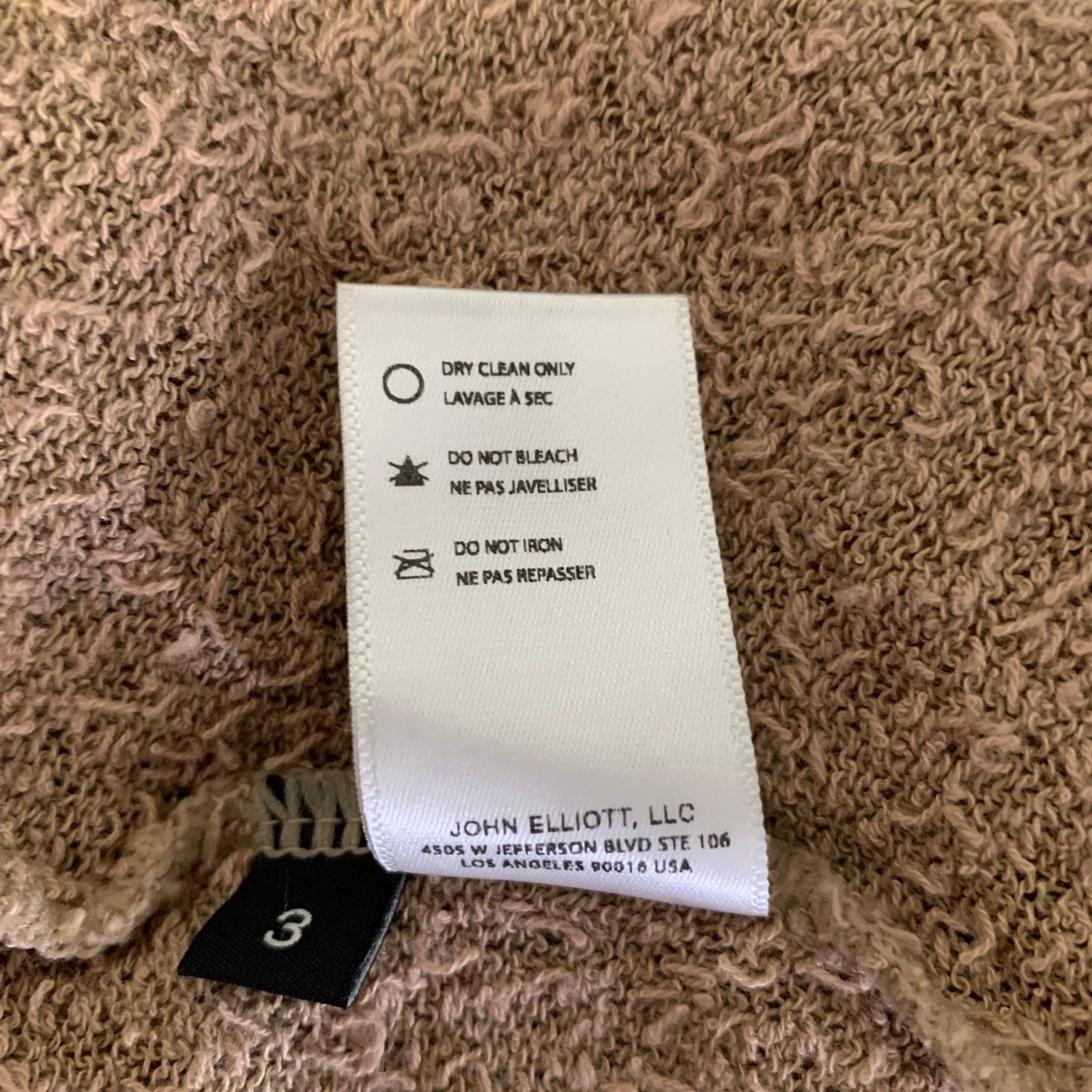 John Elliott L Camel Textured Cotton Nylon Boat Neck Pullover Size US L / EU 52-54 / 3 - 6 Thumbnail