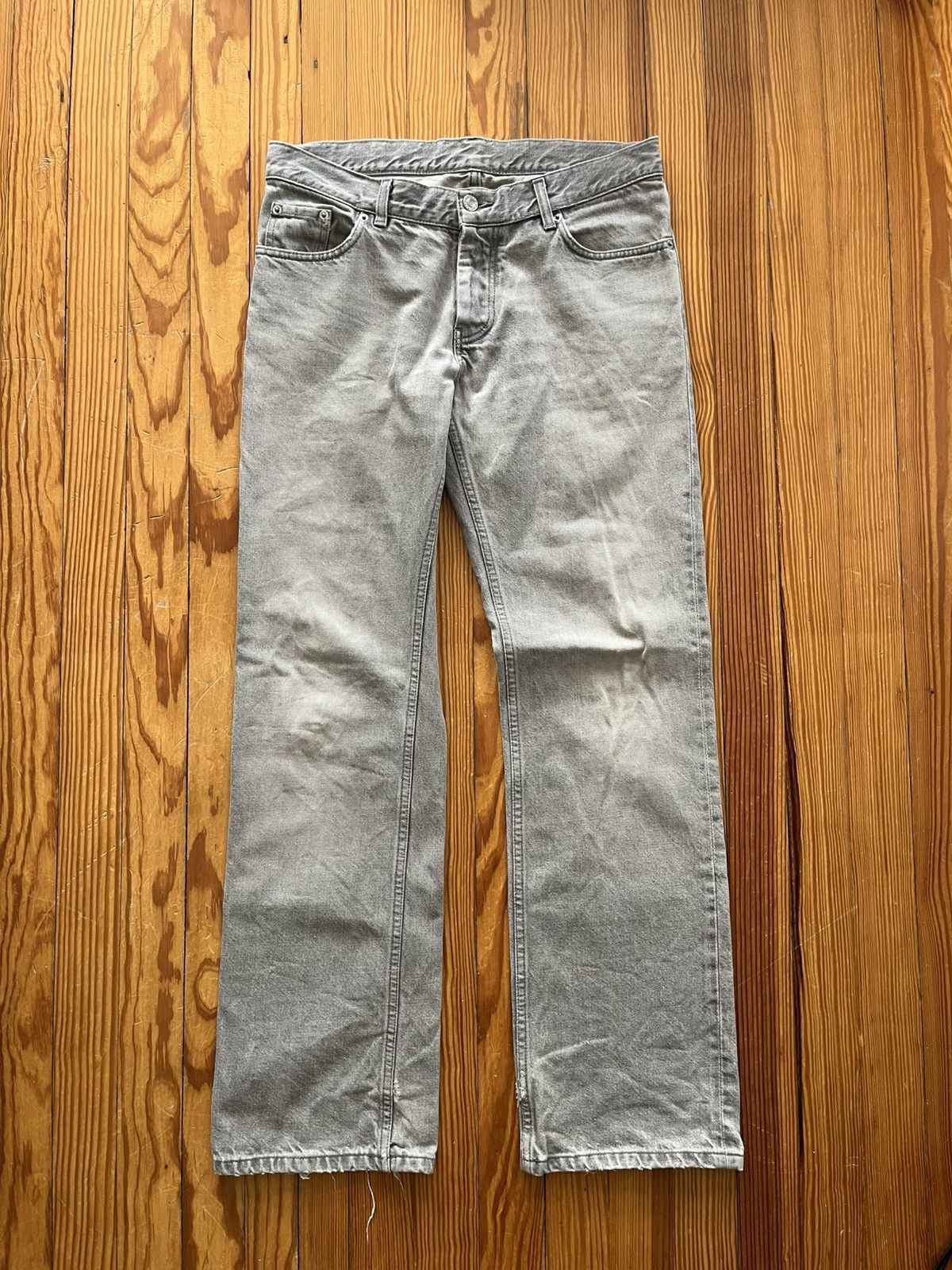 Archive 1998 Helmut Lang Distressed Boot Cut Denim Pants