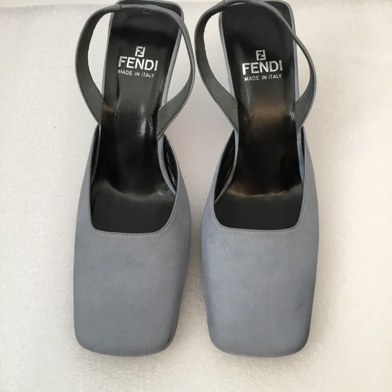 Fendi Authentic Fendi Blue Square-Toe Slingback Heels Size US 6 / IT 36 - 2 Thumbnail