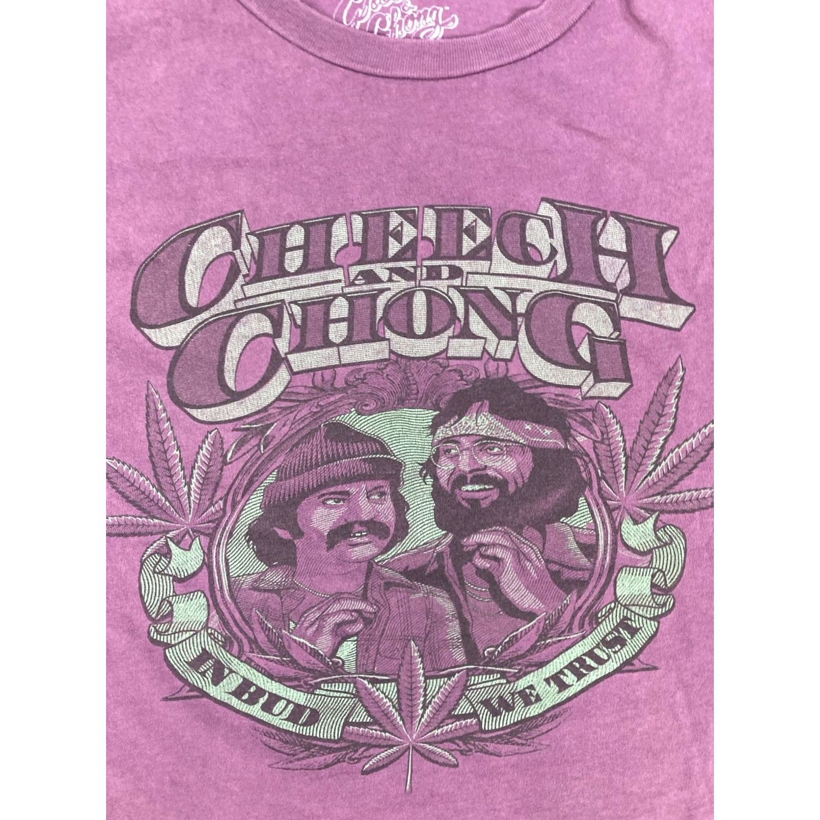 Vintage Cheech & Chong In Bud We Trust Graphic T-shirt Women XL Purple Short Sleeve Size XL / US 12-14 / IT 48-50 - 2 Thumbnail