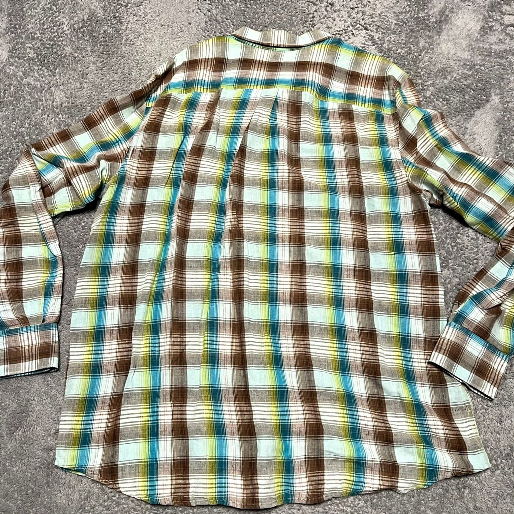 Eddie Bauer Eddie Bauer Shirt Mens XL Tall Linen Blend India Made Plaid Long Sleeve Size US XL / EU 56 / 4 - 3 Thumbnail