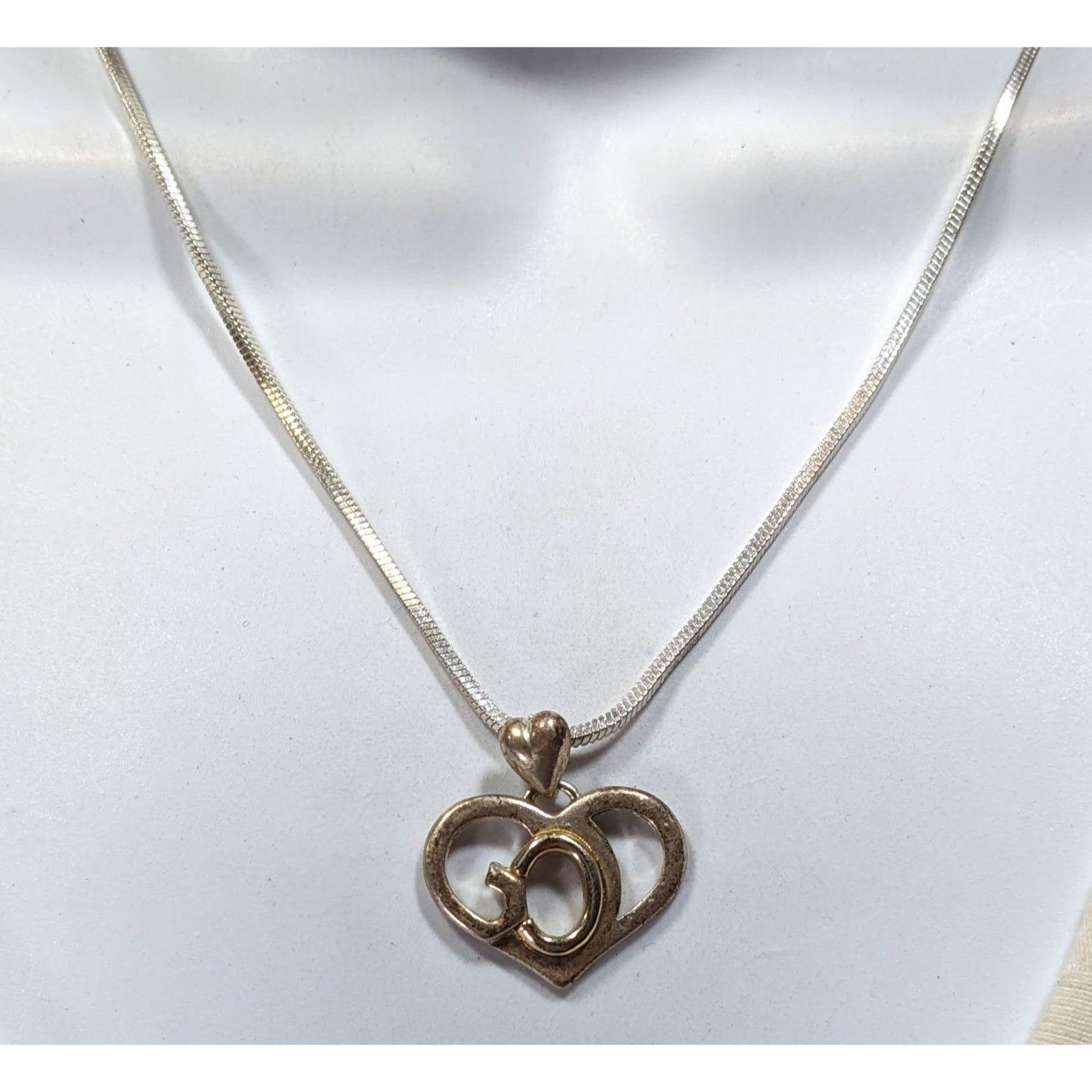 Other Classic Religious God Heart Pendant Necklace Marked SJ Size ONE SIZE - 5 Thumbnail