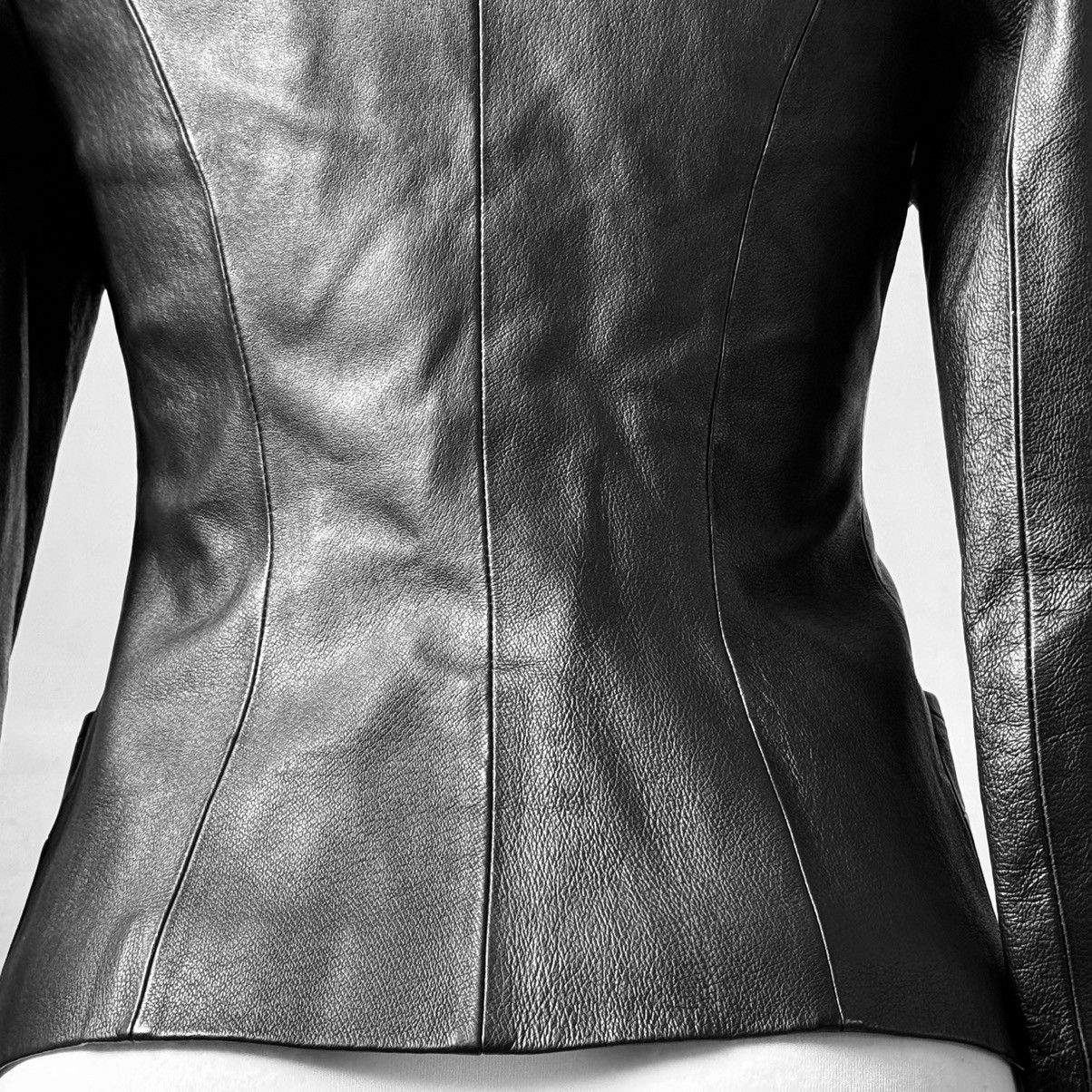Vintage So sick fitted leather biker avant garde jacket Size S / US 4 / IT 40 - 10 Thumbnail
