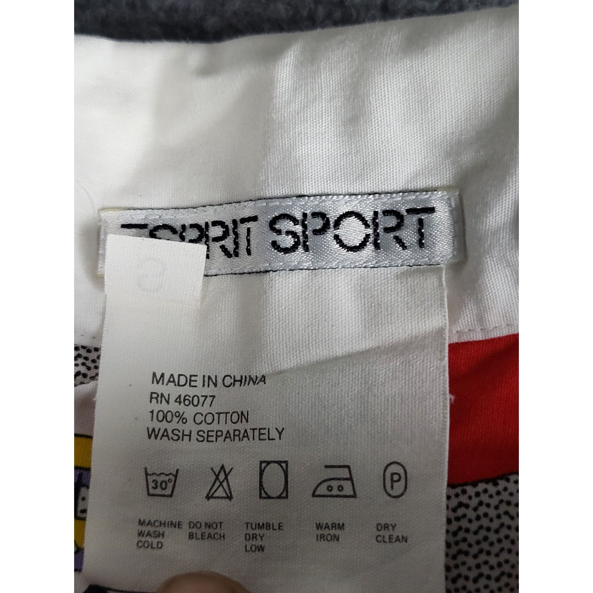 Vintage Esprit Sport mountaineering golfer mashup print shir