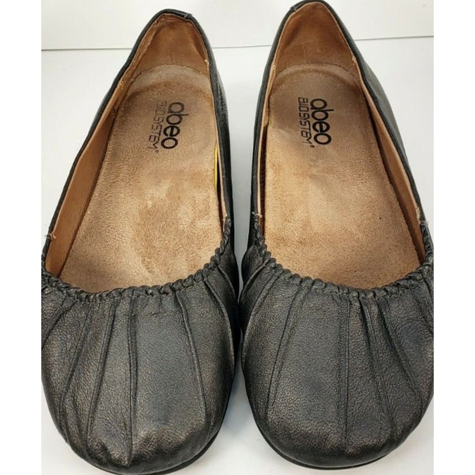 Vintage Abeo Ballet Flat Taylin Black Leather Slip On 8.5N Women’s Orthotic Insole Comfort Footbed Shoes Size US 9 / IT 39 - 3 Thumbnail