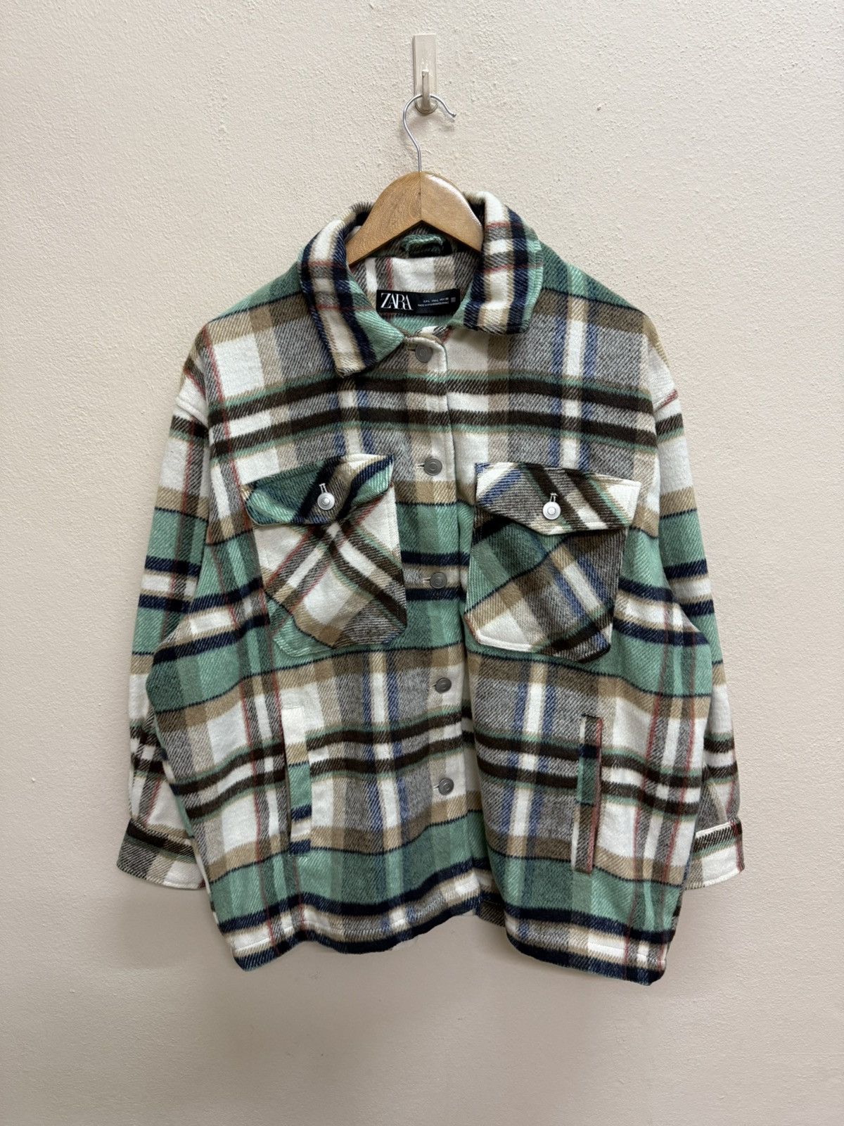 Designer × Japanese Brand × Zara Zara Plaid Flannel Button Up Baggy Jacket Size L / US 10 / IT 46 - 11 Thumbnail