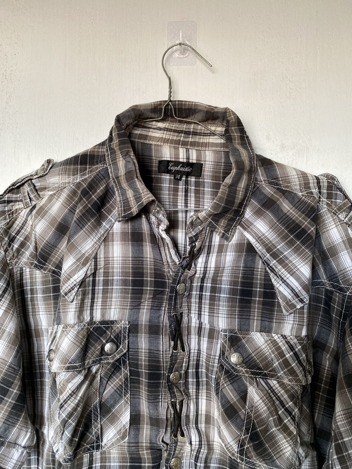 If Six Was Nine × Japanese Brand × Le Grande Bleu (L.G.B.) Euphuistic Western Lace Boxy Button Shirt Size US M / EU 48-50 / 2 - 4 Thumbnail