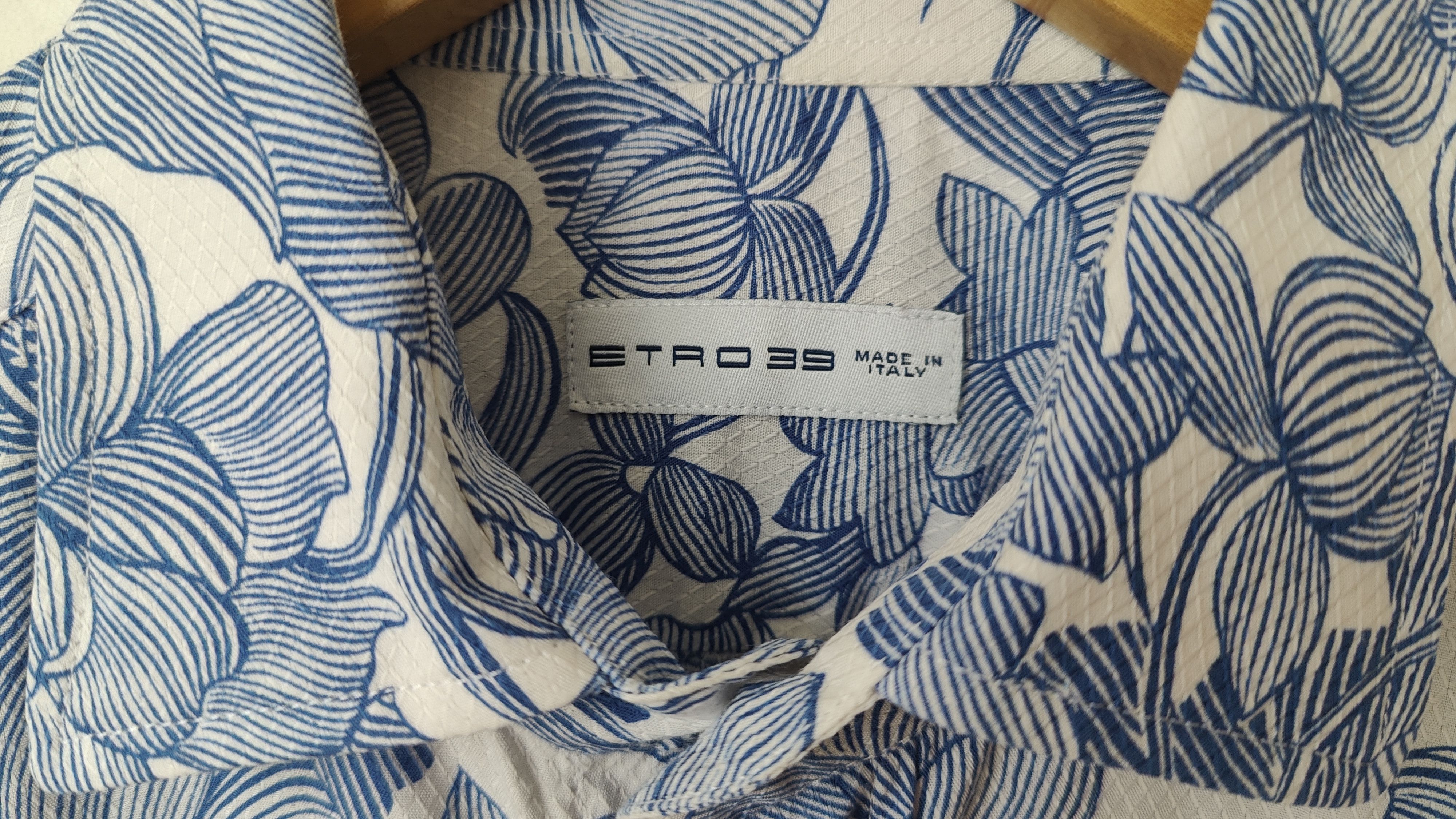 Etro Etro Milano Floral Casual Blue Shirt Made in Italy Size US L / EU 52-54 / 3 - 4 Thumbnail
