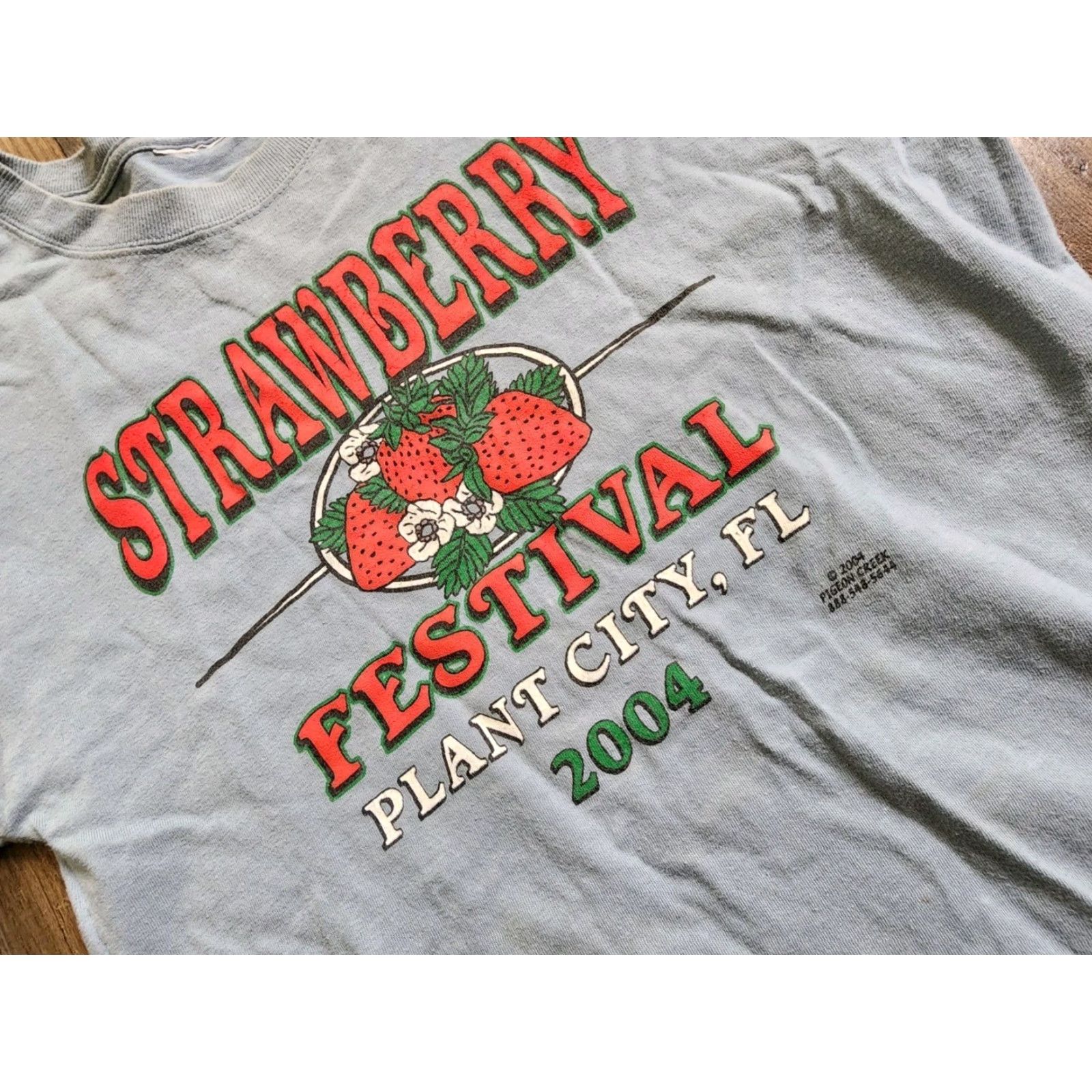 Vintage VINTAGE Mens S Strawberry Festival Plant City FL 2004 T Shirt Distressed Size US S / EU 44-46 / 1 - 2 Thumbnail
