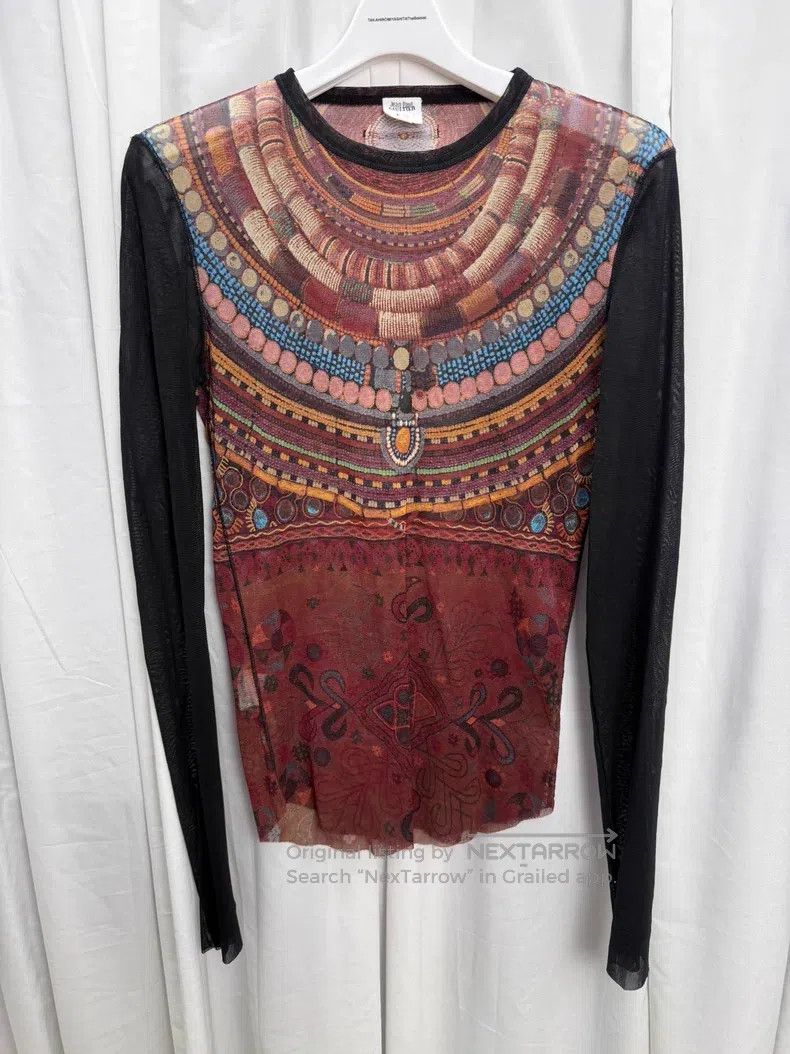 Jean Paul Gaultier Jean Paul Gaultier Mesh long sleeve blouse with intricate Size L / US 10 / IT 46 - 1 Thumbnail