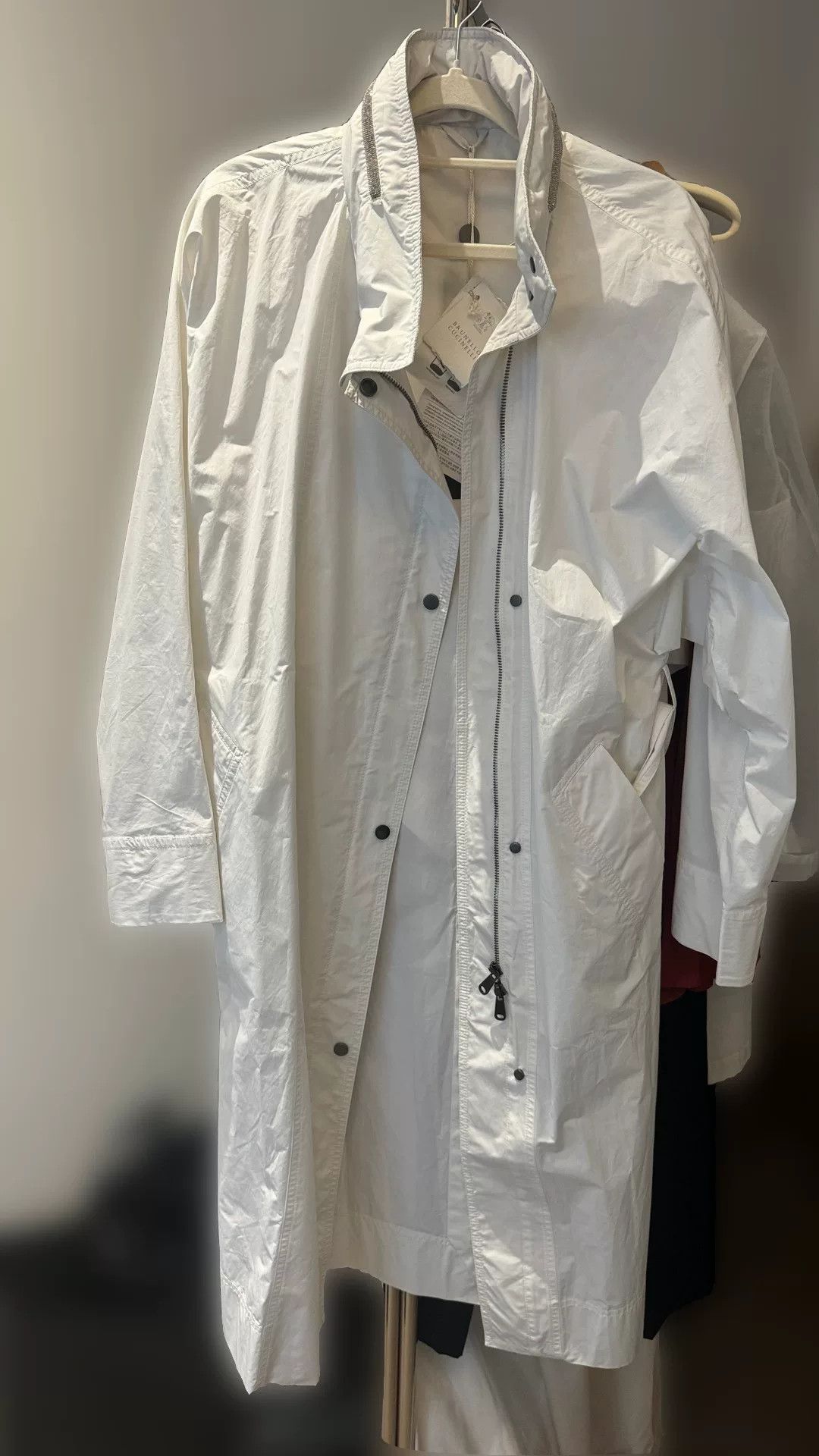 Brunello Cucinelli Brunello Cucinelli White Long Trench Coat Size US M / EU 48-50 / 2 - 1 Thumbnail