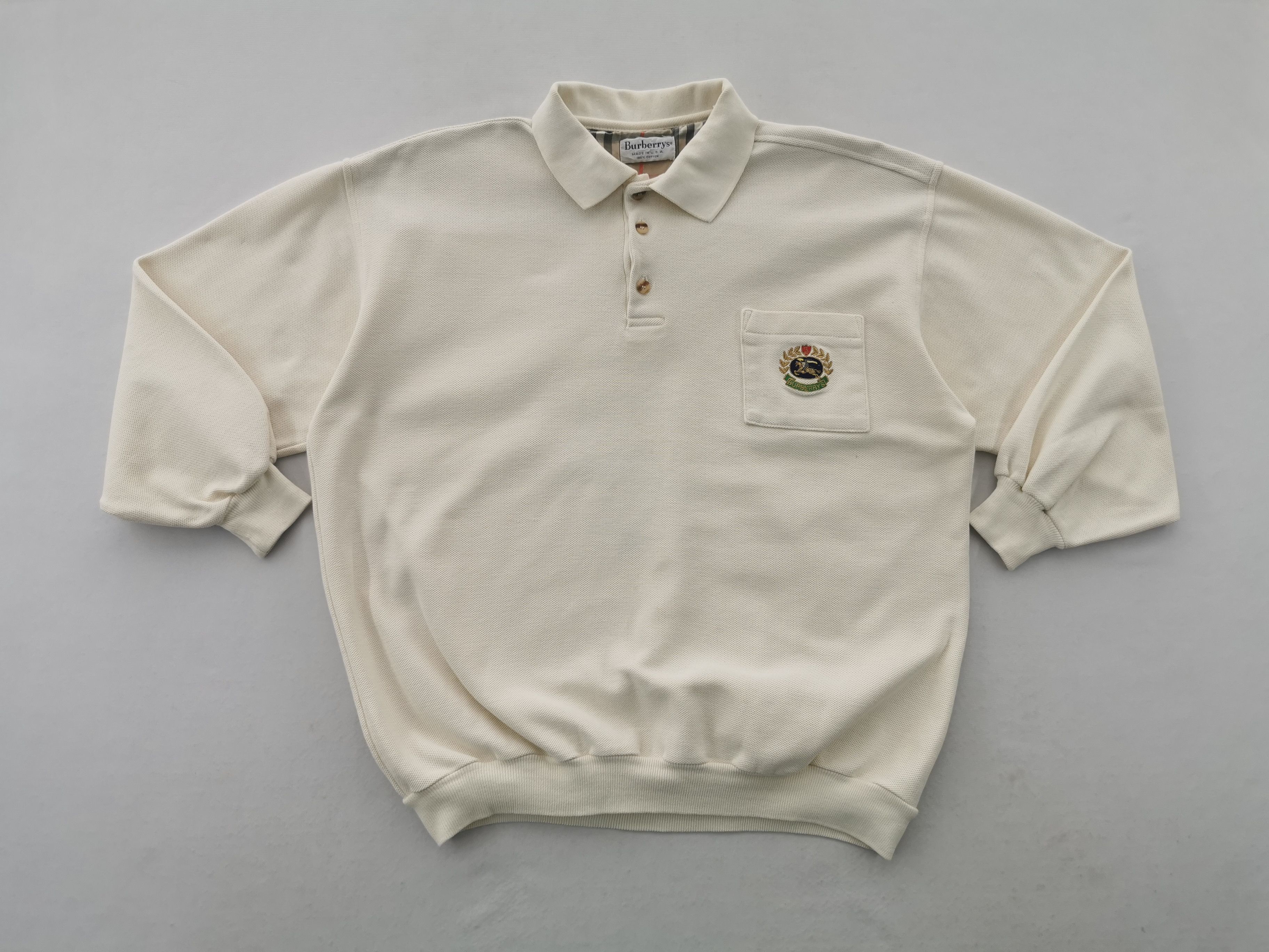 Burberry Vintage 90's Burberry Logo Pullover Sweatshirt Made In USA Size US L / EU 52-54 / 3 - 3 Thumbnail