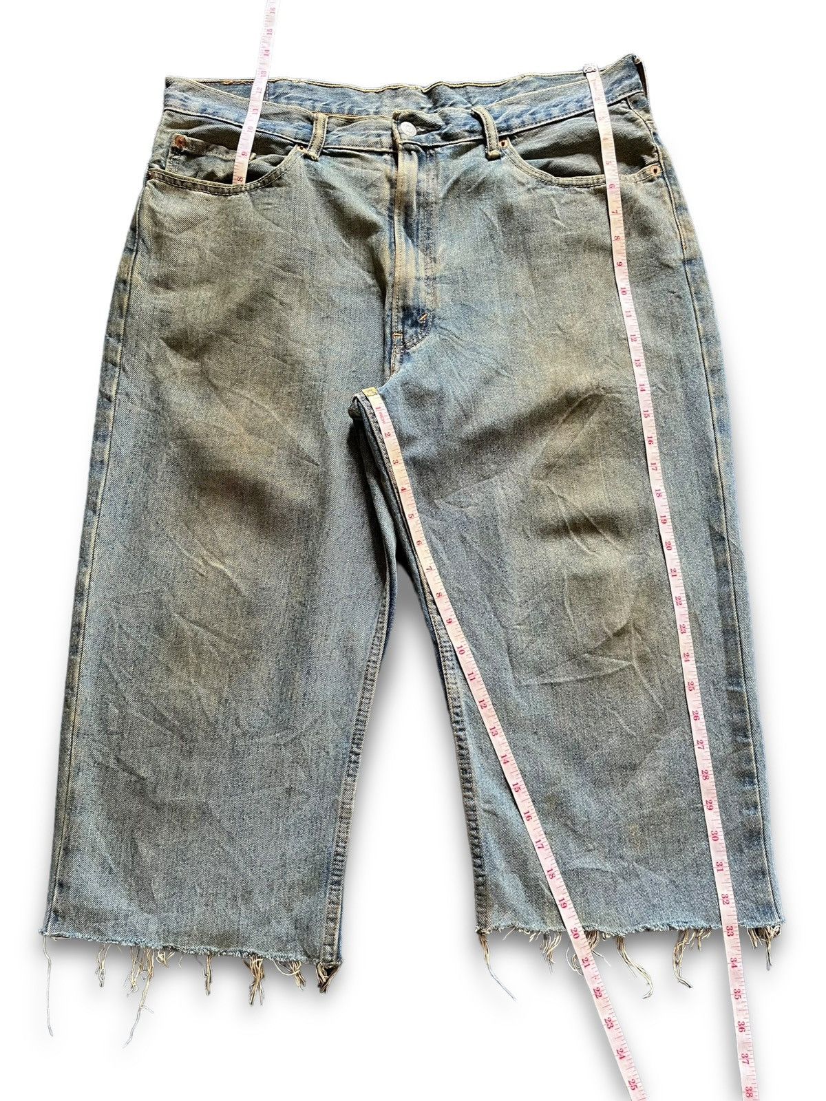 Levi's Vintage Levis 550 Mud Wash Distress Baggy Jean Shorts Jorts Size US 38 / EU 54 - 9 Thumbnail