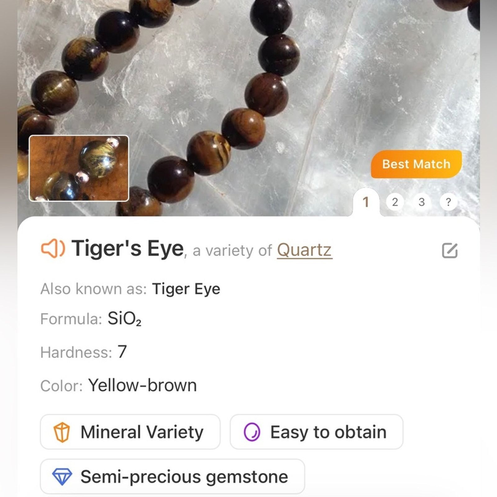 Handmade Handcrafted solder glass stone tiger eye quartz necklace Size ONE SIZE - 14 Thumbnail