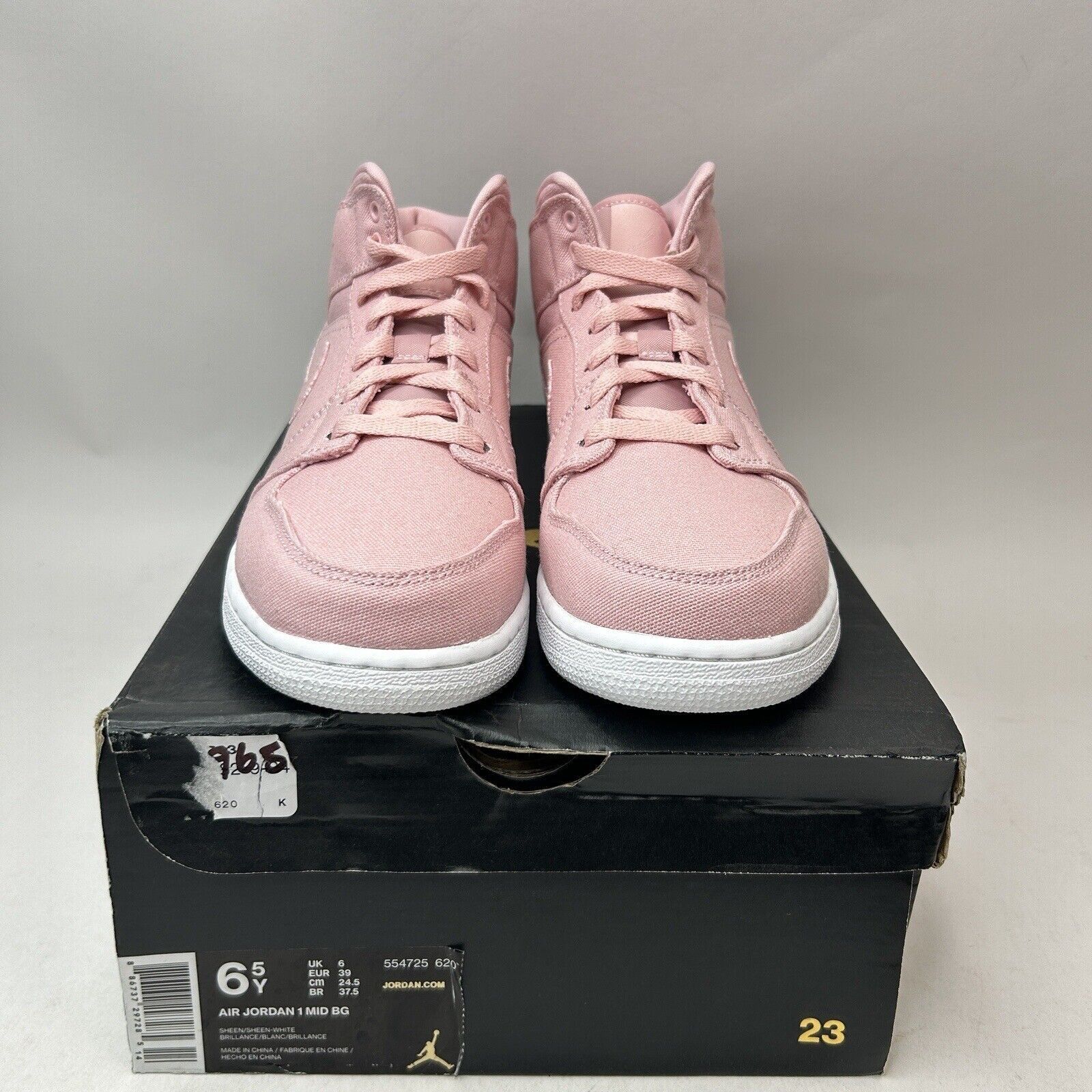 Nike Nike Air Jordan 1 Retro Mid BG Sheen “Pink Denim” 2024 Size US 8 / IT 38 - 2 Thumbnail