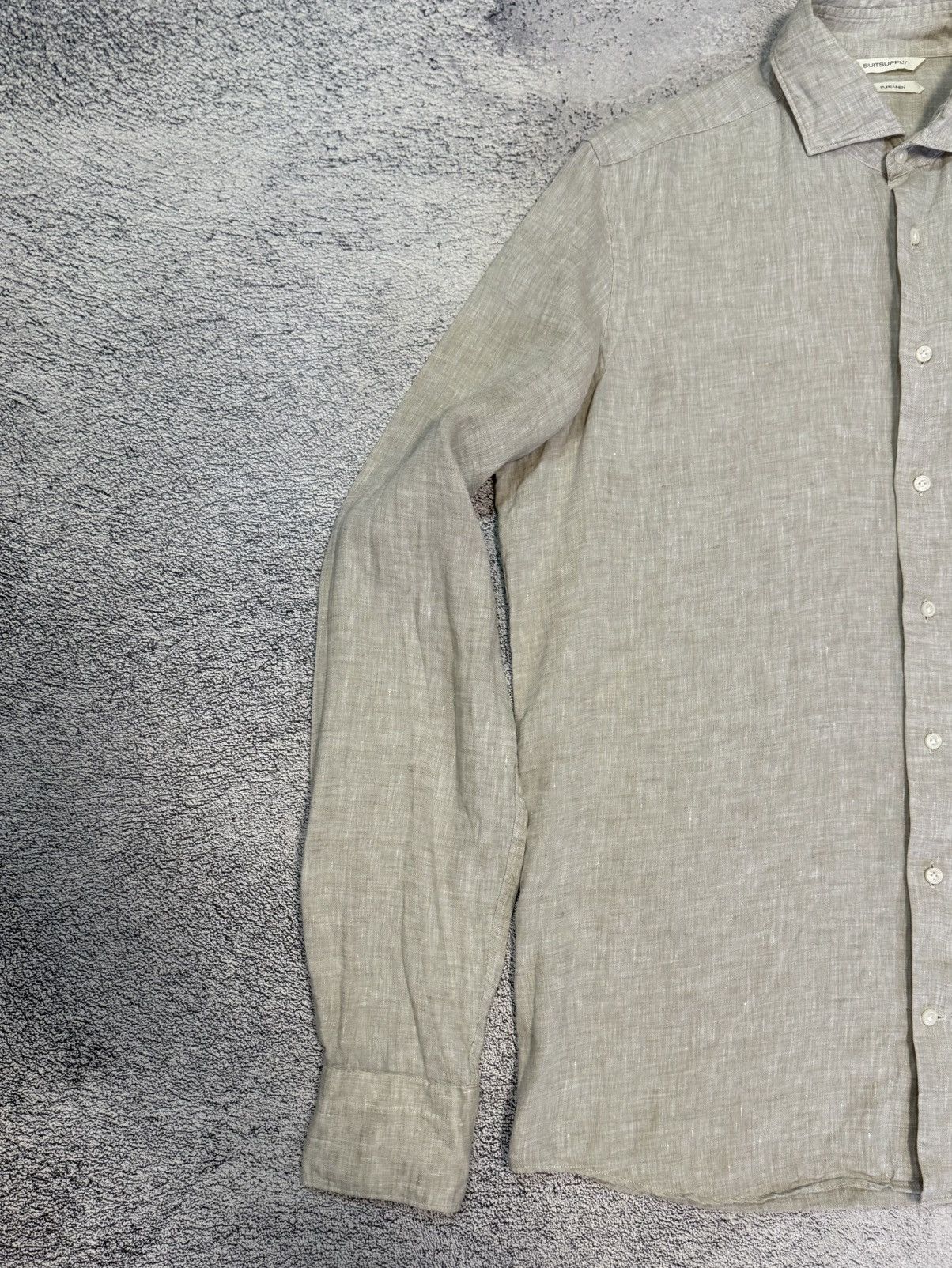 Suitsupply Suitsupply Linen Shirt Mens L Slim Fit Beige Italian Fabric Size US L / EU 52-54 / 3 - 2 Thumbnail