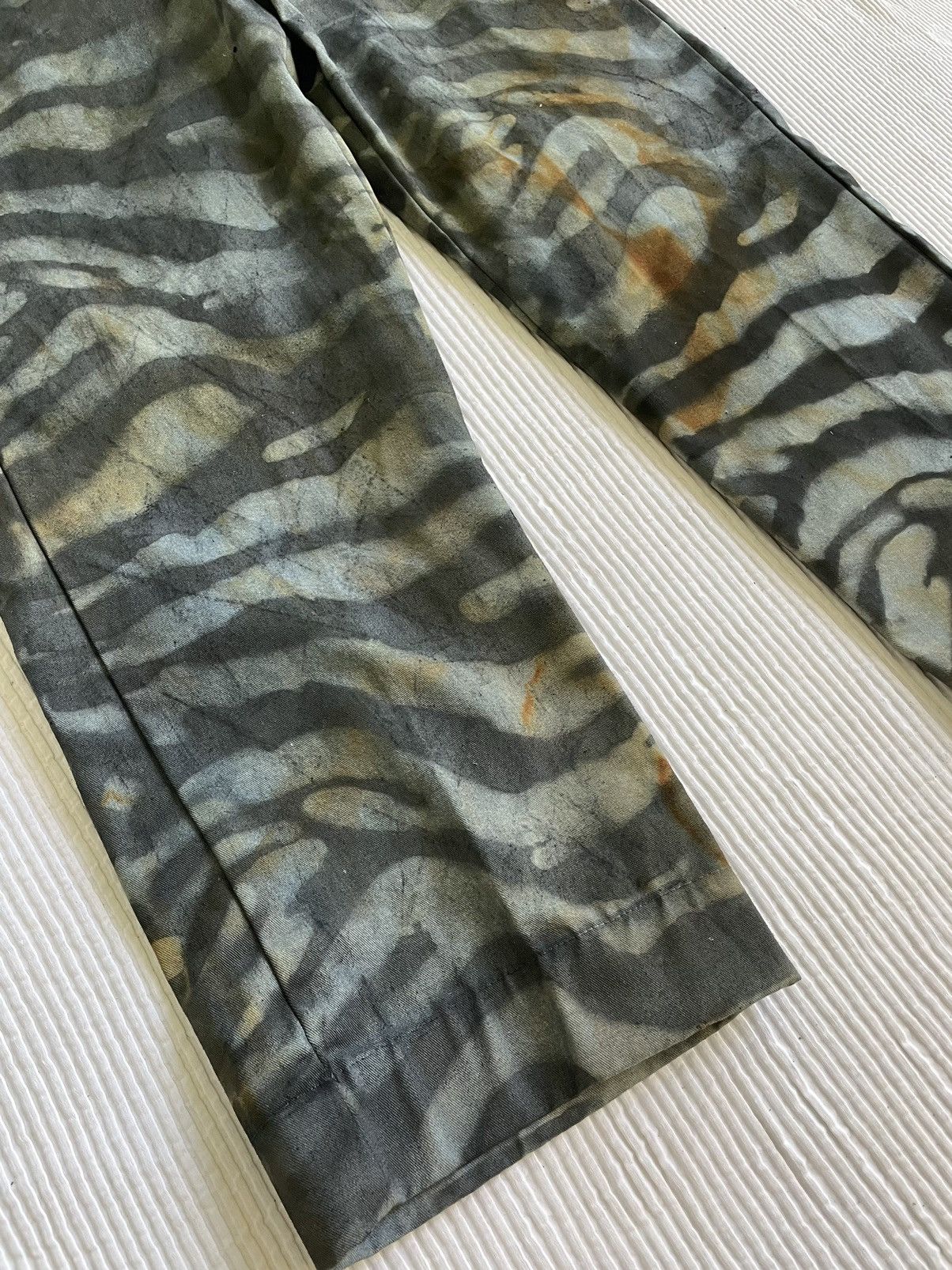 Handmade Rust Indigo Paint Grr Bb Hand Camo Tiger Stripe Pants Size US 33 - 8 Thumbnail